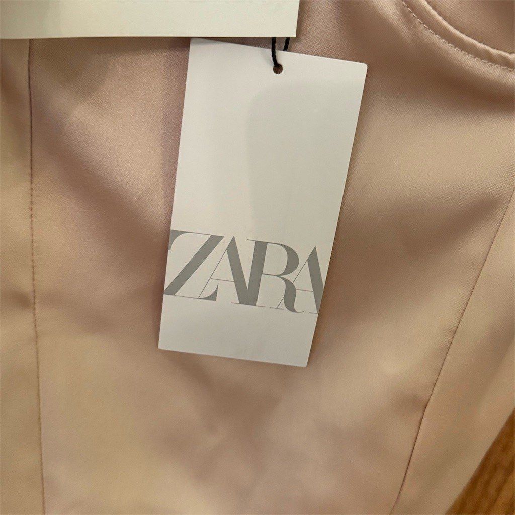 Zara Zara Bustier Bodysuit Womens Size M Nude Beige Satin Thong Size M / US 6-8 / IT 42-44 - 4 Thumbnail