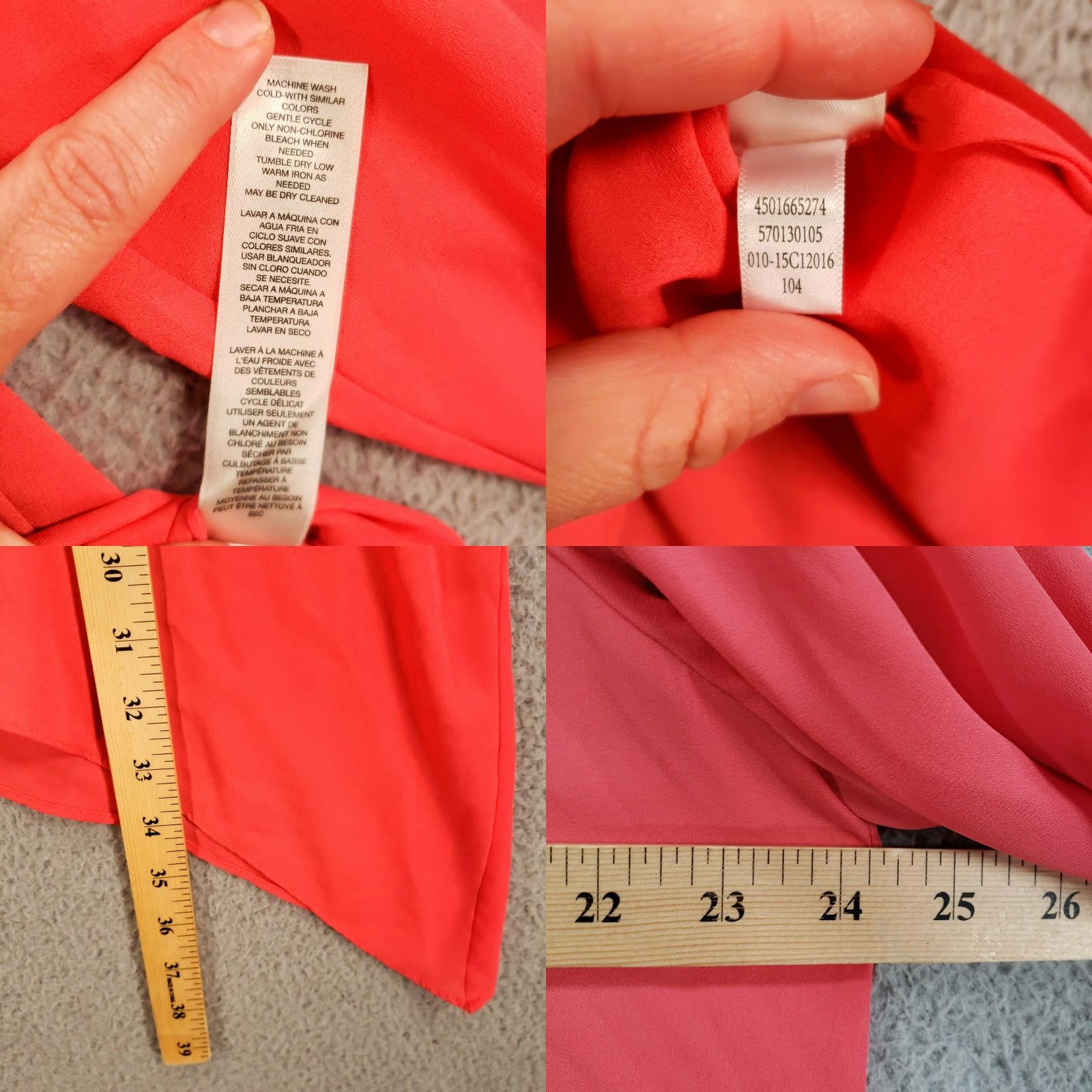 Vintage Chicos Blouse Tunic Womens XL Coral Henley Popover Asymmetrical Hem Artsy Size XL / US 12-14 / IT 48-50 - 8 Thumbnail