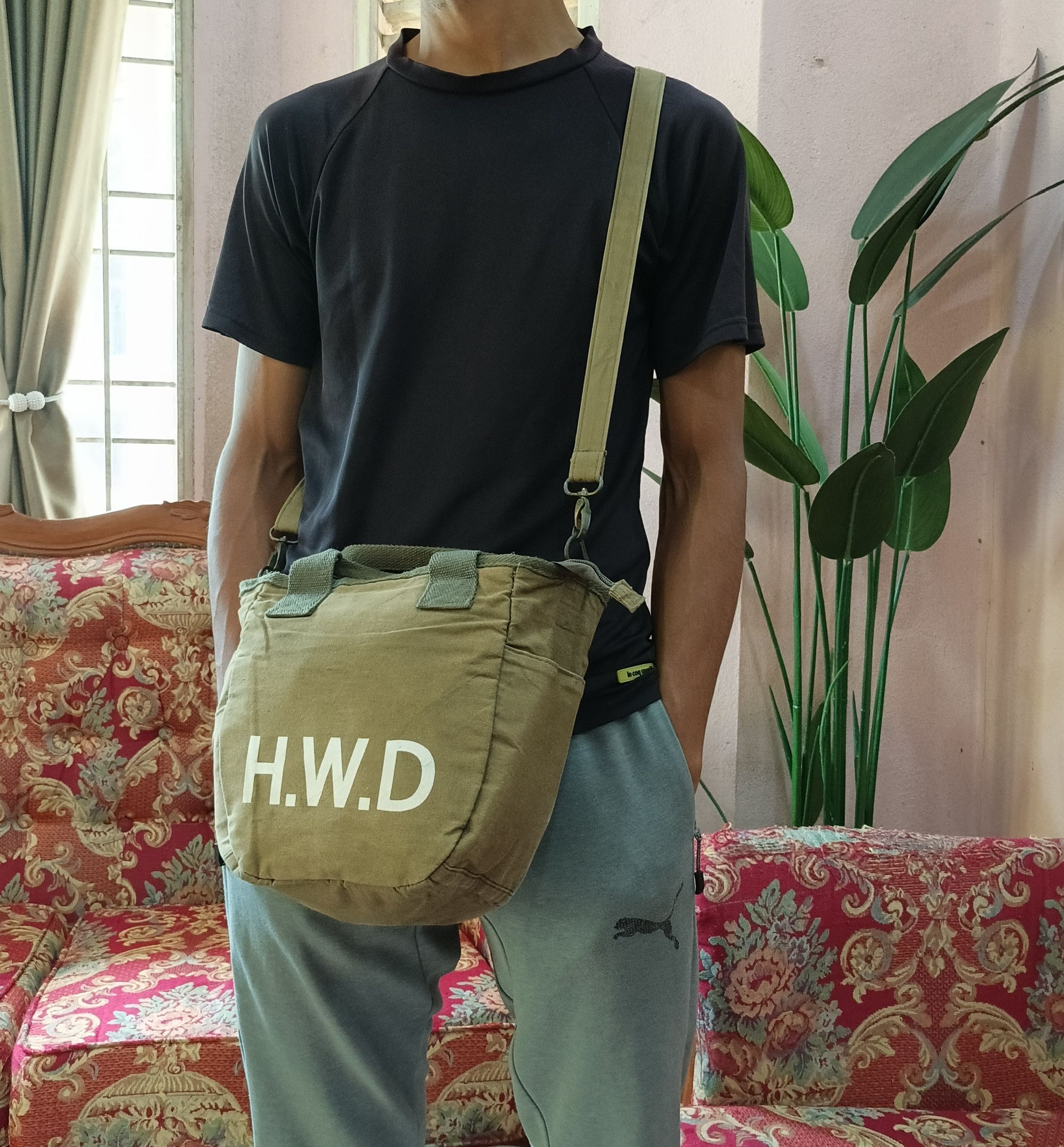 Japanese Brand × Vintage Vintage Canvas Army Green Mini Caba Sling Tote Bags Size ONE SIZE - 1 Thumbnail