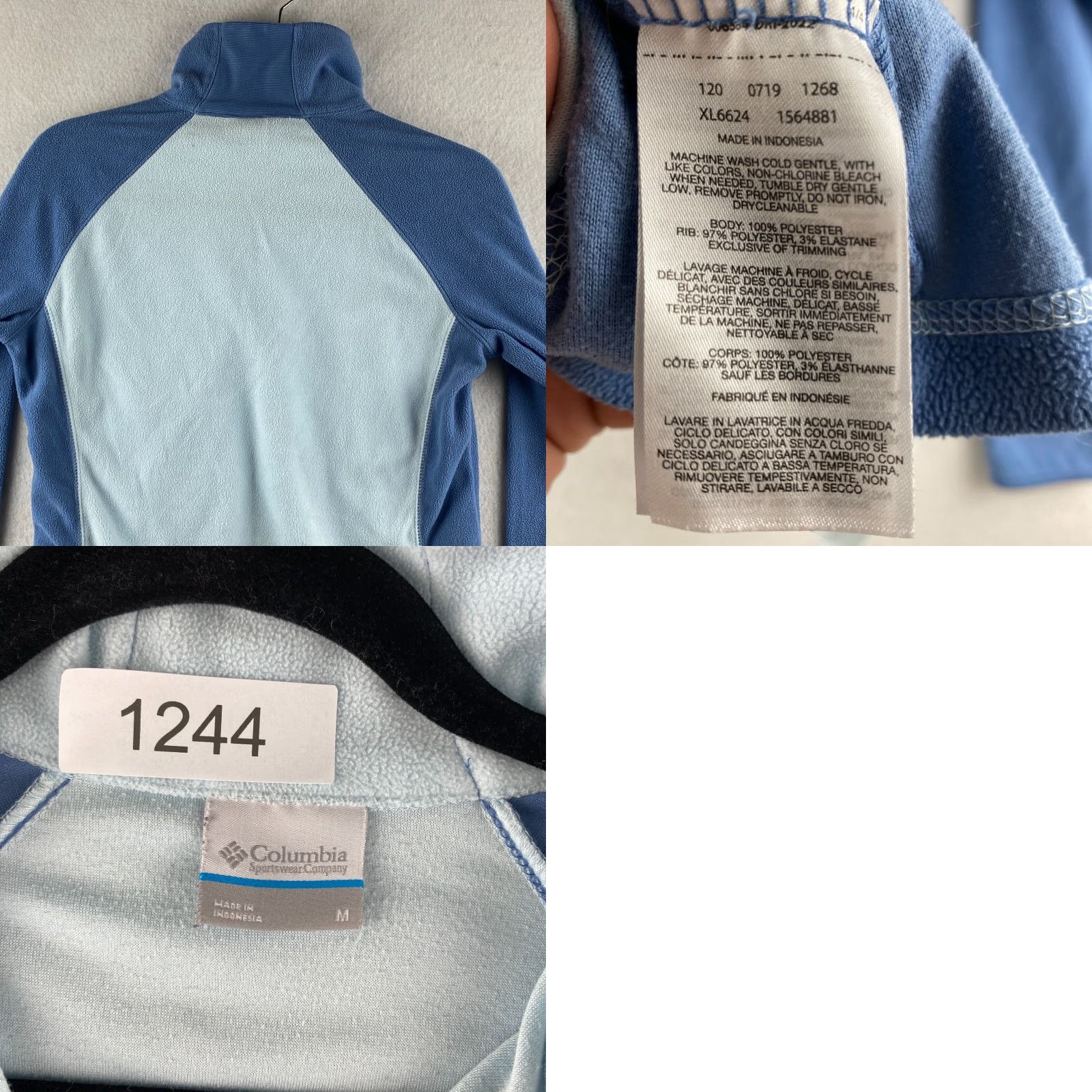 Vintage Columbia Sweater Womens Medium Blue Fleece 1/4 Zip High Neck Windstopper Hiking Shirt Size M / US 6-8 / IT 42-44 - 8 Thumbnail