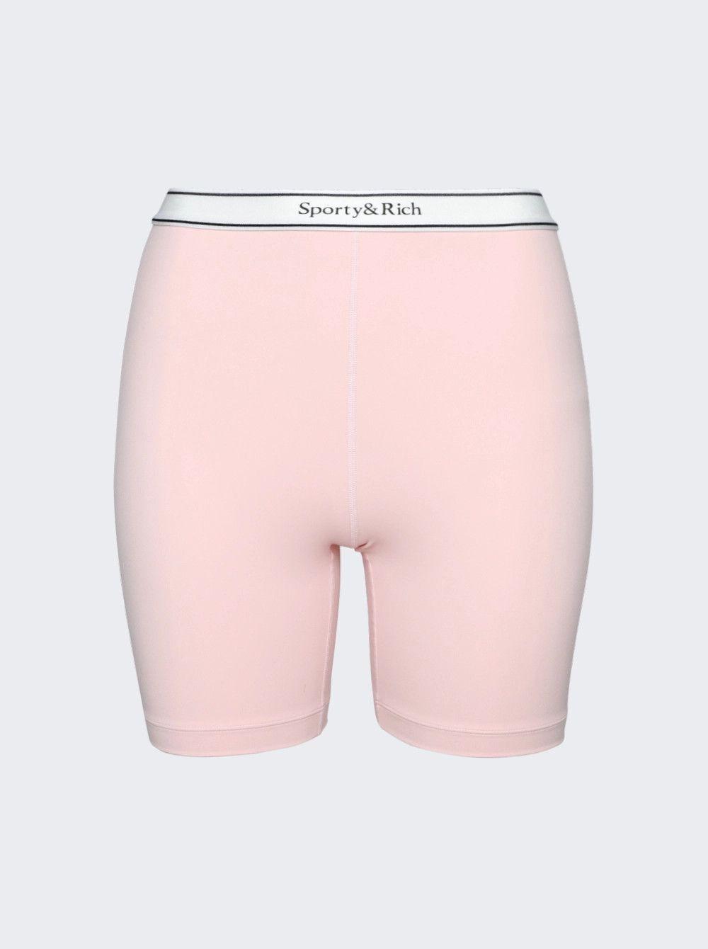Sporty & Rich o1mle0525 Serif Logo Biker Shorts Ballet in Pink Size 28" / US 6 / IT 42 - 1 Thumbnail