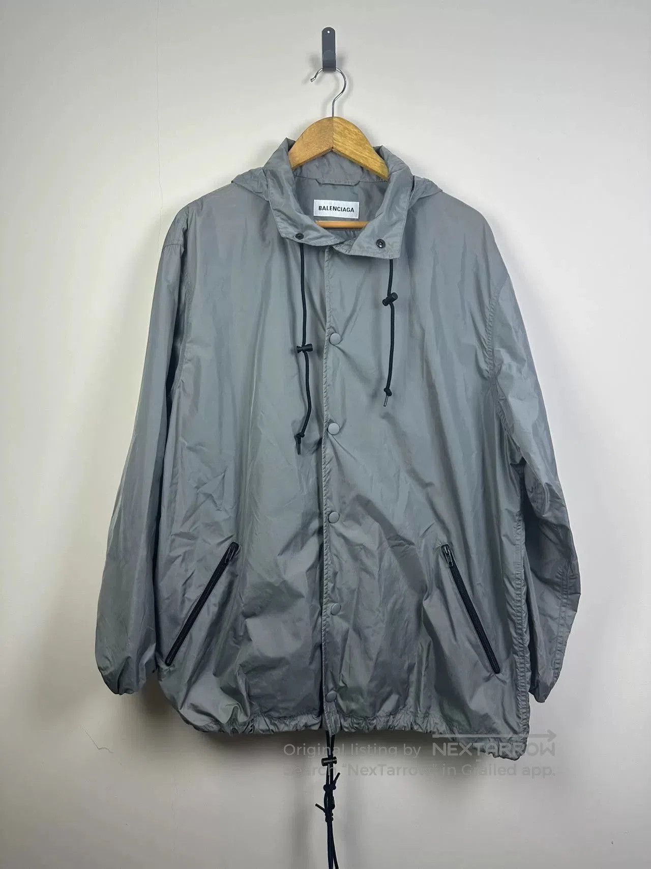 Balenciaga Balenciaga Gray Coat with Tuckable Hat. Size XXS / US 00 / IT 34 - 1 Thumbnail