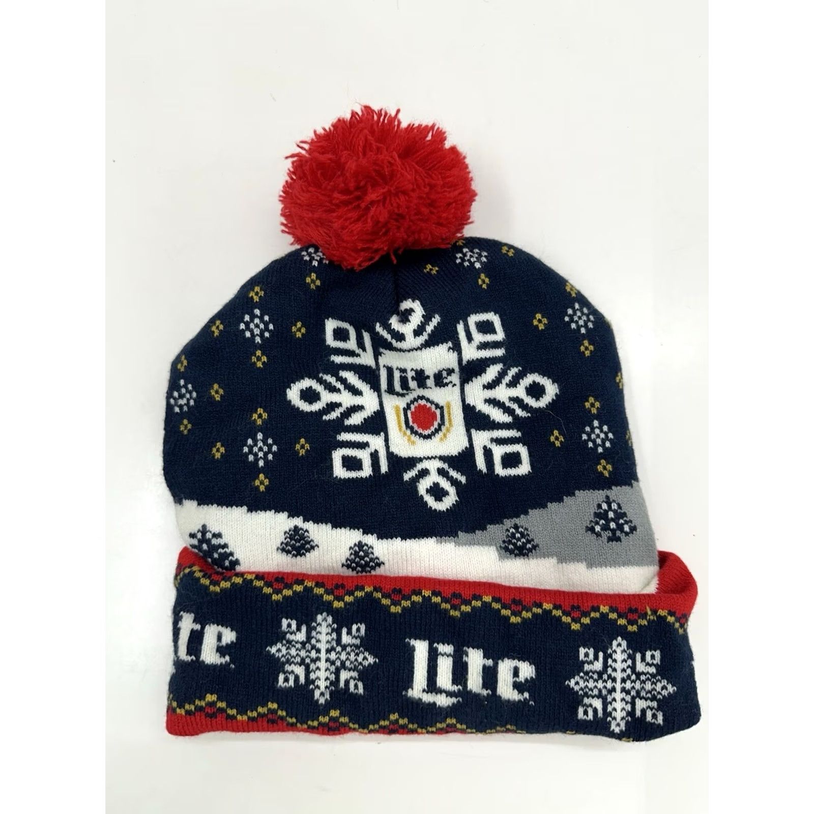 Vintage VINTAGE Miller Lite Beanie Unisex Hat Cuffed Pom Holiday Winter Red Knit 90s Beer Hipster Mens Womens Unbranded Beanie Size ONE SIZE - 3 Thumbnail