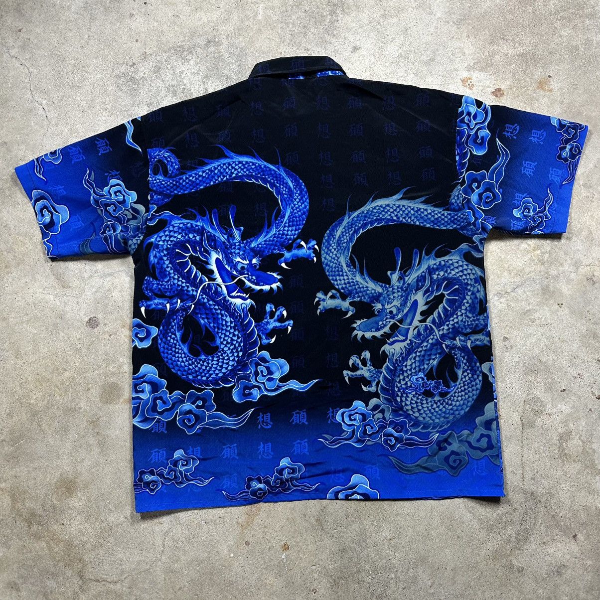 Taiga Vintage Y2K Taiga Asia Dragon Blue Flames Short Sleeve Shirt Size US XL / EU 56 / 4 - 7 Thumbnail