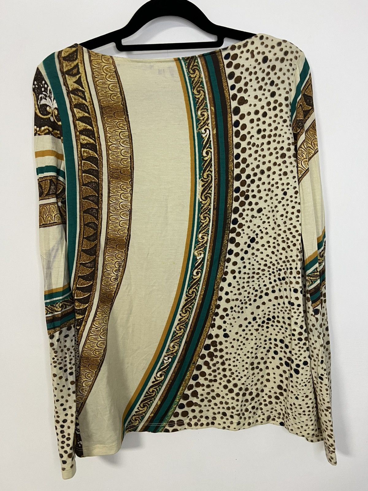 Roberto Cavalli Roberto Cavalli Boat Neck Shirt M Beige Animal Print Size M / US 6-8 / IT 42-44 - 5 Thumbnail