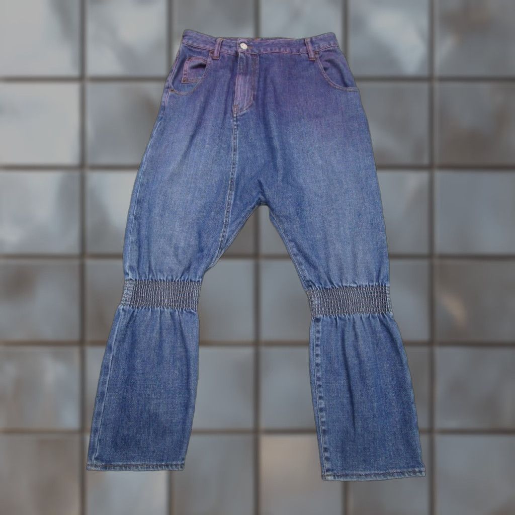 Vintage ISKO Womens Blue High Rise Drop Crotch Jeans Ankle Style Regular Fit Size 30 Size 30" / US 8 / IT 44 - 1 Thumbnail
