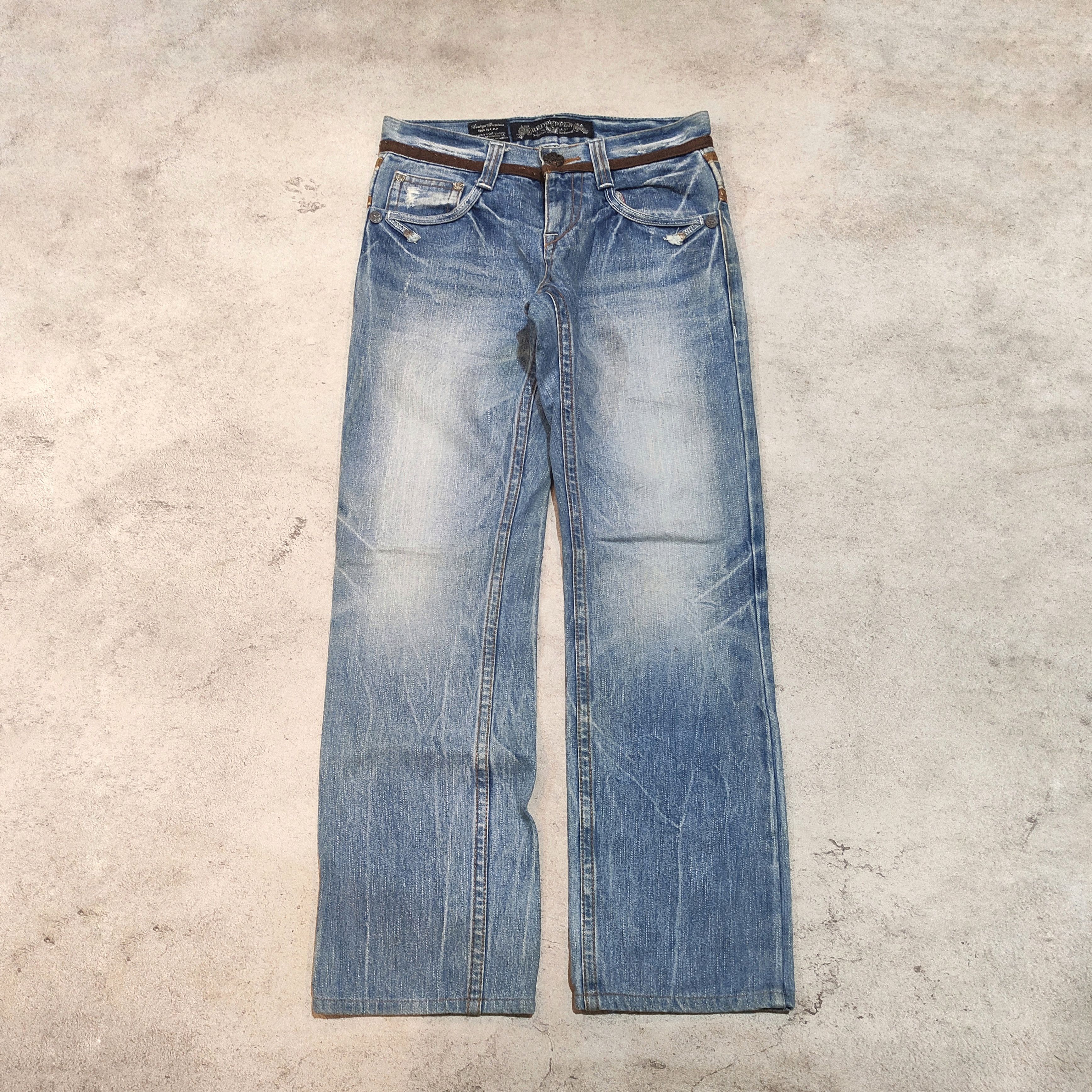 Tornado Mart RARE!! Red Pepper Archive Denim 2000s Vkei Y2k Size US 29 - 2 Thumbnail