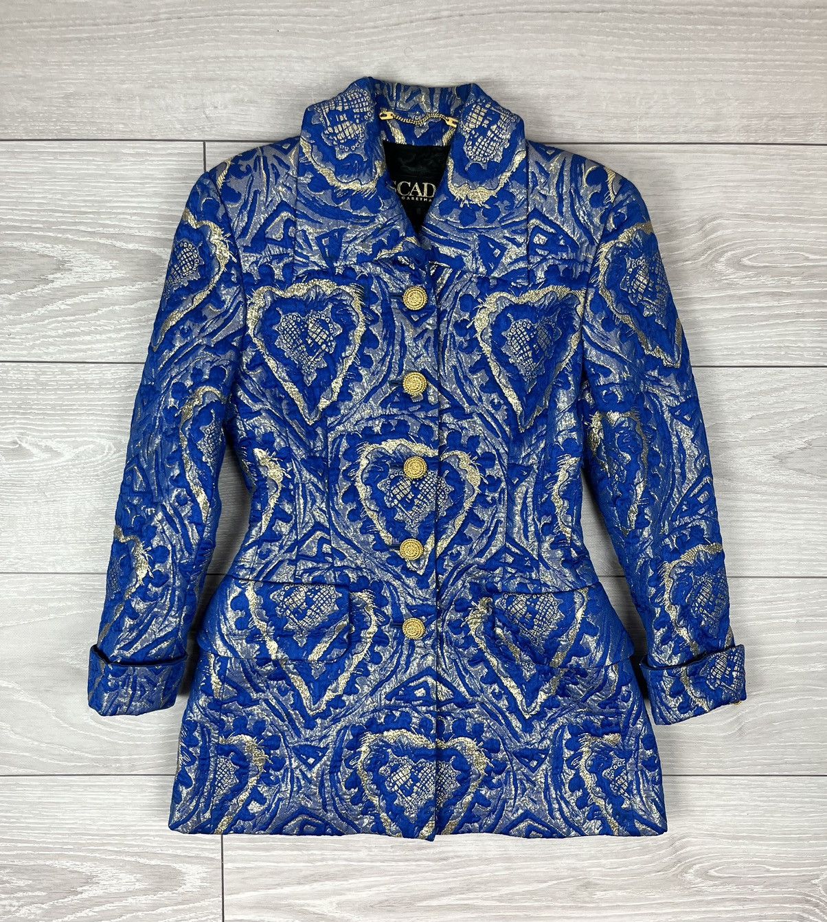 Escada Escada By Margaretha Ley Vintage Gold Blazer Skirt Suit Size M / US 6-8 / IT 42-44 - 3 Thumbnail