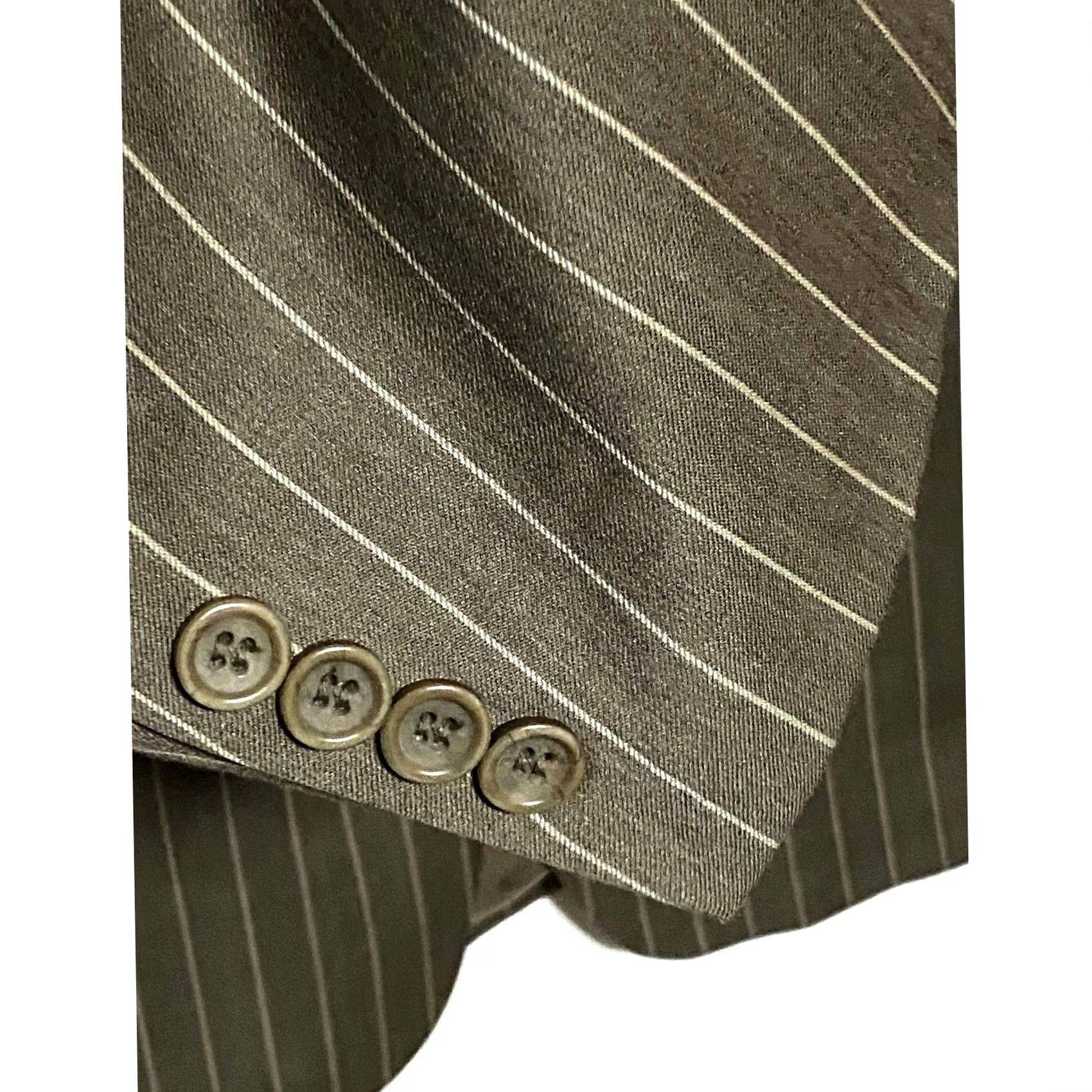 Vintage Montefino Uomo Super 120s Pinstripe Blazer Suit Jacket Men Brown Size 38R - 5 Thumbnail