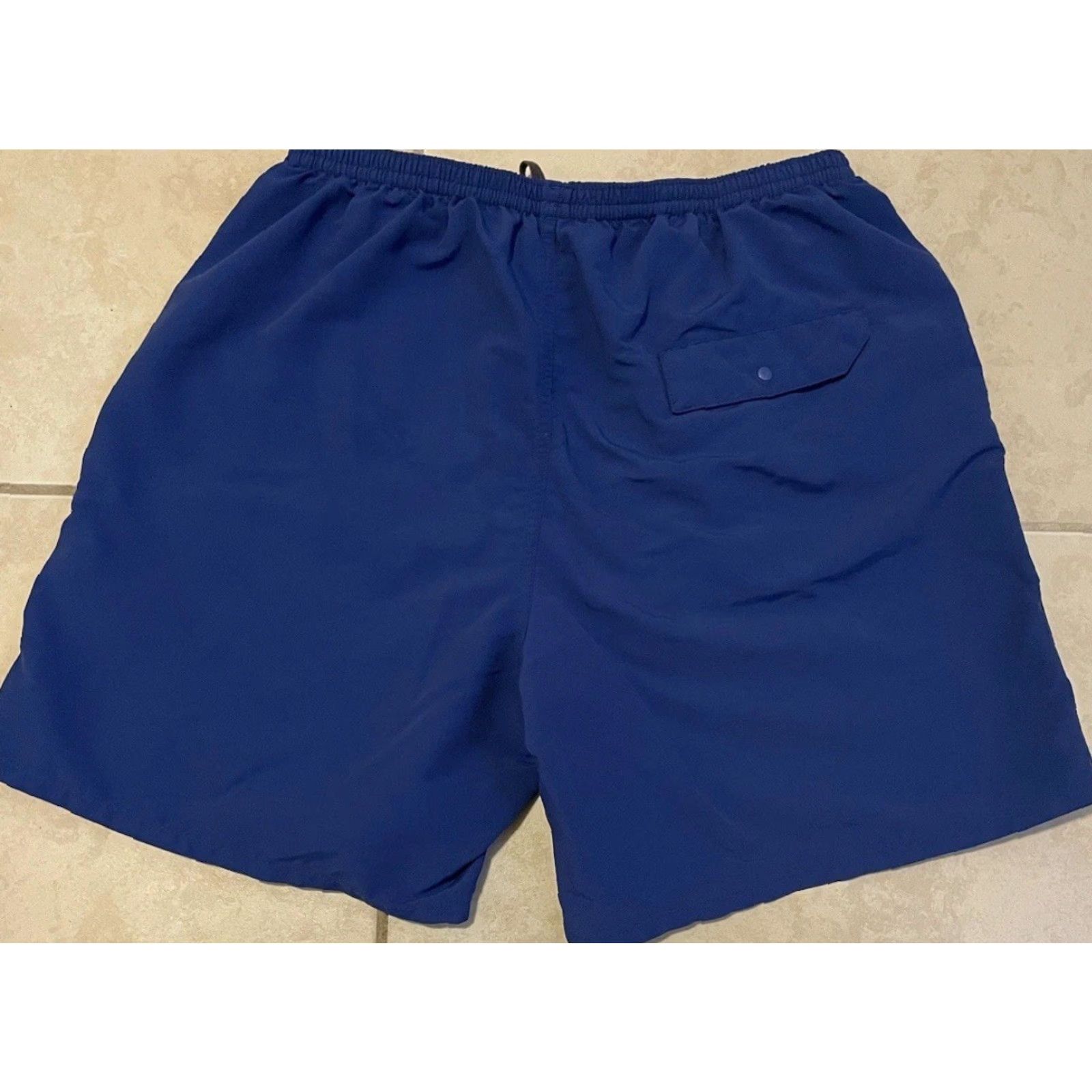 Patagonia VINTAGE Patagonia Baggies Board Shorts M Blue Striped Drawstring Lined Surf Beach Hiking 90s Mens Swim Trunks Size US 31 - 3 Thumbnail