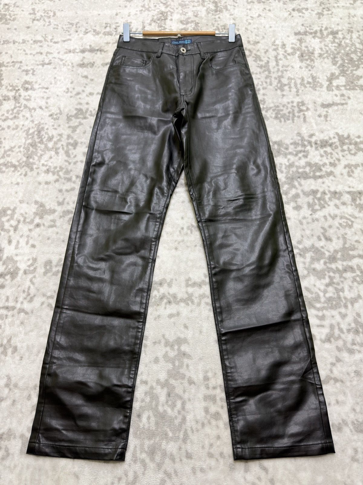 Vintage Freesoul Vintage PVC Pants Black Glossy Italian Designer Y2K Size US 26 / EU 42 - 1 Thumbnail