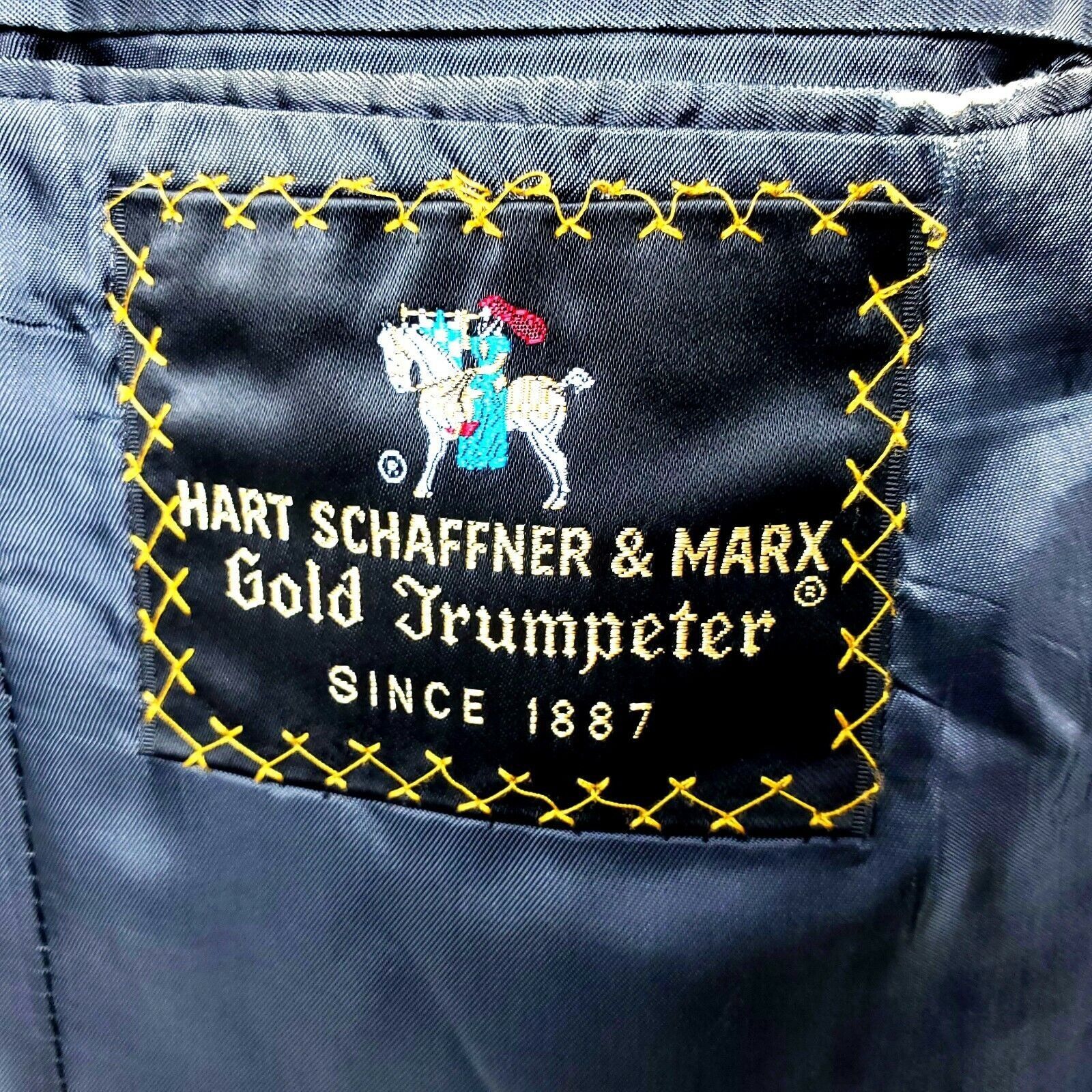Hart Schaffner Marx Hart Schaffner & Marx Gold Trumpeter 40R Sheppards Check Gra Size 40R - 8 Thumbnail