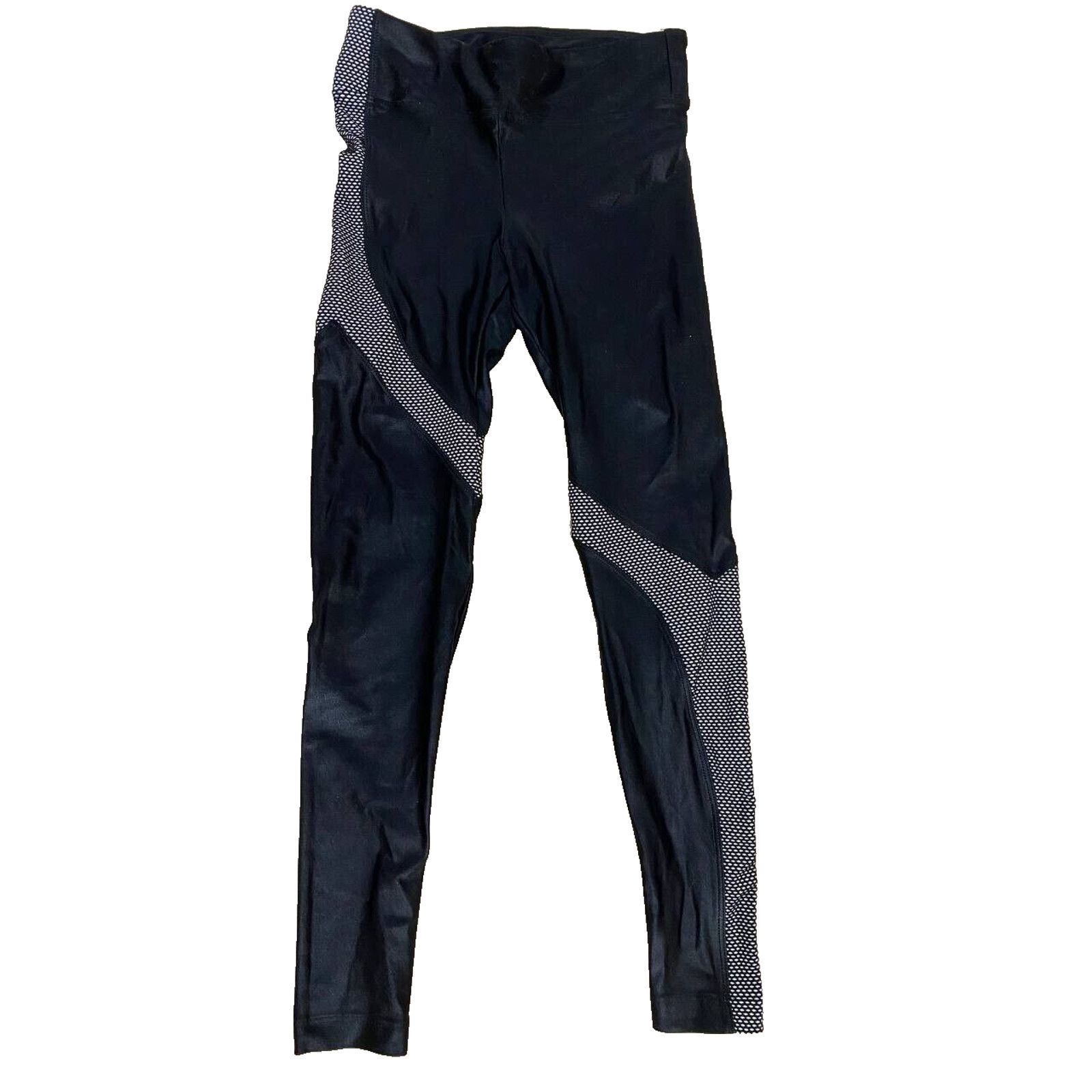& Other Stories KORAL Women Venus Leggings mid rise metallic Black S A001411 Size 24" / US 00 / IT 34 - 2 Thumbnail