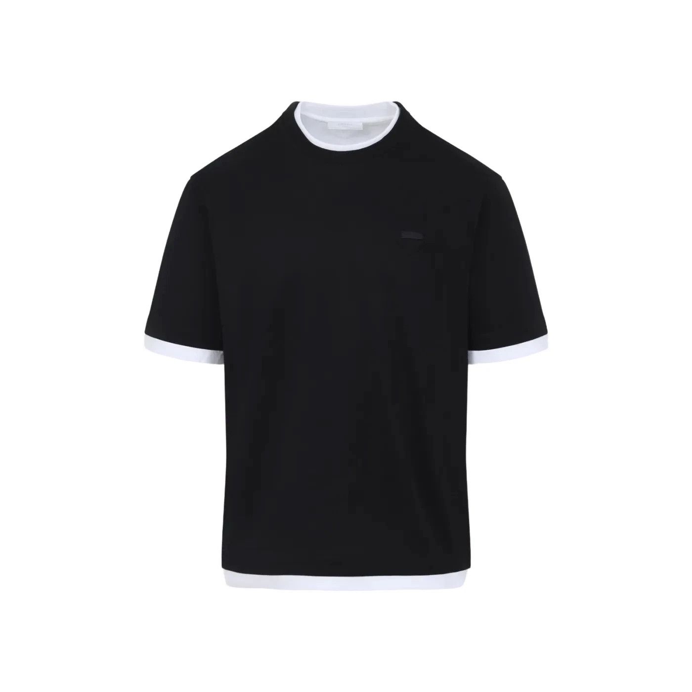 Prada PRADA Black/White Cotton T-shirt New & Authentic Size US L / EU 52-54 / 3 - 1 Thumbnail