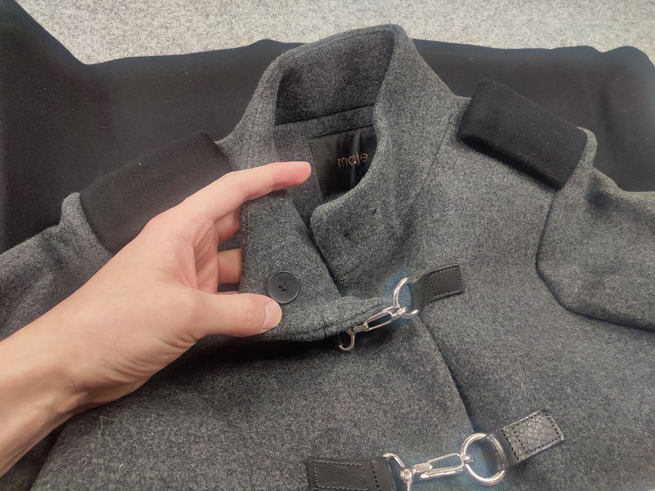 Maje Maje Peacoat Loose-fitting coat textured wool blend Jacket Size M / US 6-8 / IT 42-44 - 12 Thumbnail