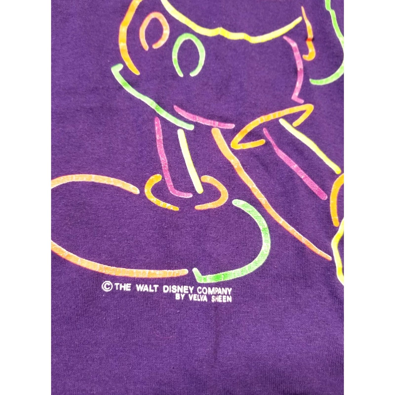 Velva Sheen VINTAGE Velva Sheen Mickey Mouse Neon Purple Disney T-Shirt Mens L Size US L / EU 52-54 / 3 - 3 Thumbnail