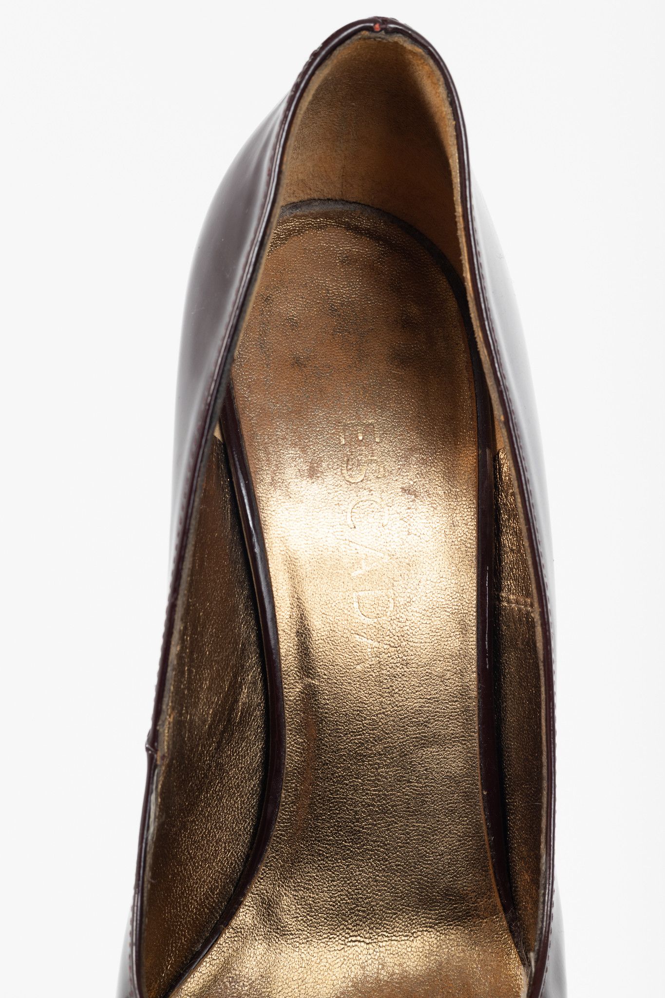 Escada Escada Burgundy Patent-Leather Pointed-Toe Platform Pumps Size US 9 / IT 39 - 8 Thumbnail