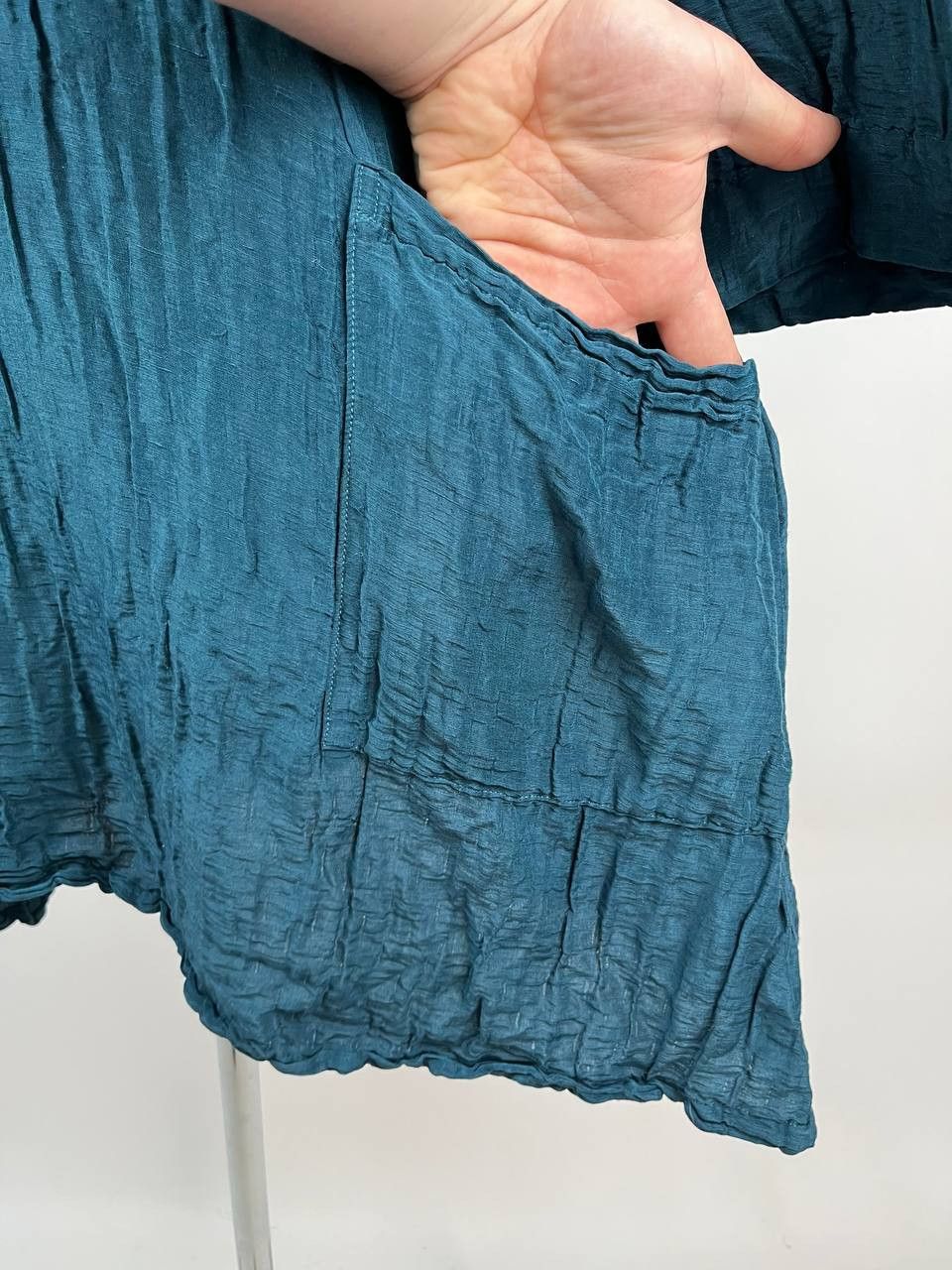 Other GRIZAS Crinkle Tunic Dress Dark Teal Lagenlook Boho Size L / US 10 / IT 46 - 6 Thumbnail