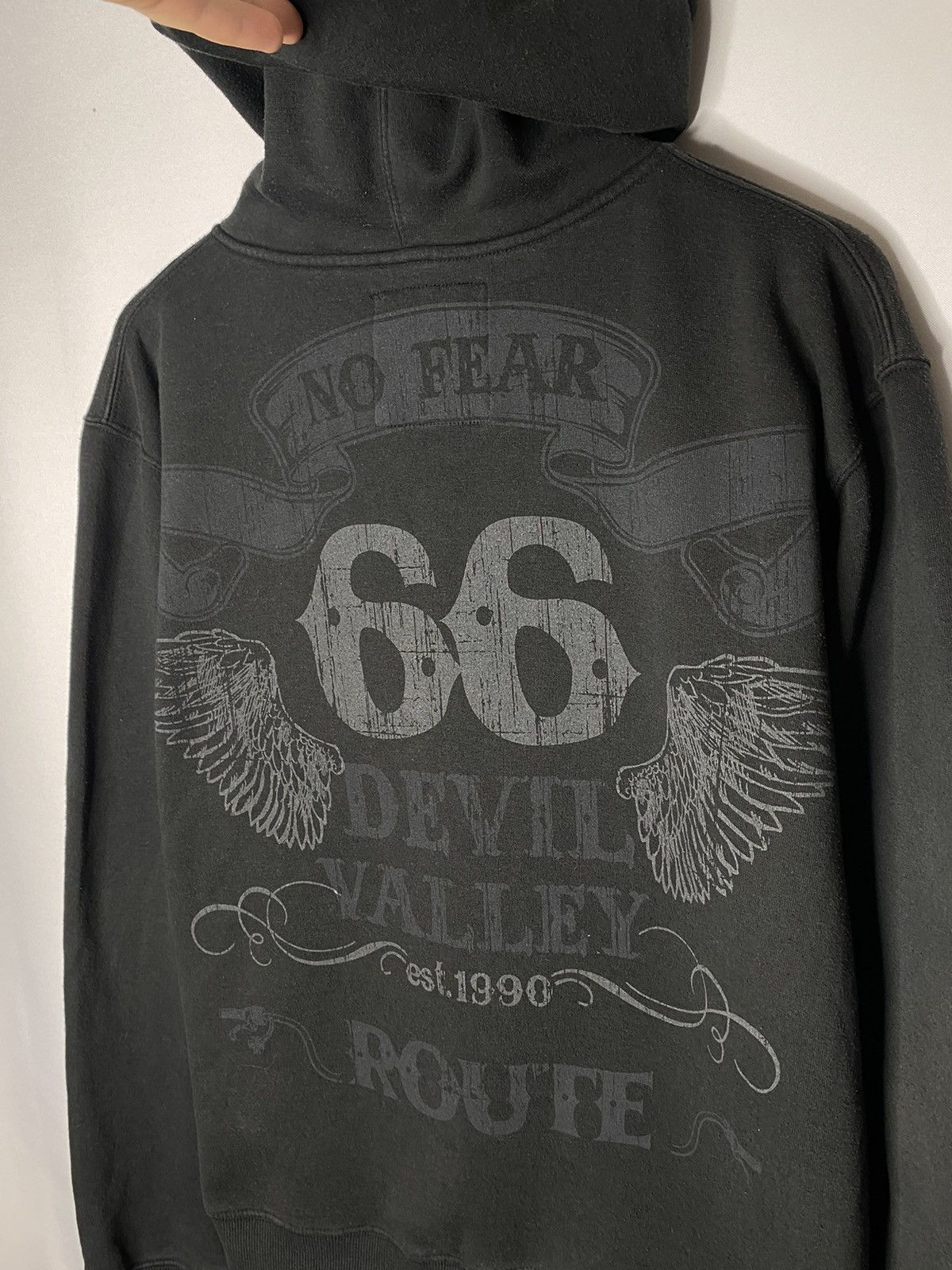 🔥Vintage No Fear Devil Valley 66 Route Full Zip Hoodie Y2K🔥