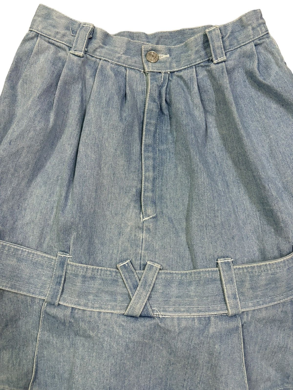 Hysteric Glamour Vintage Japanese Brand Wash Flare Pleated Denim Mini Skirt Size 24" / US 00 / IT 34 - 7 Thumbnail