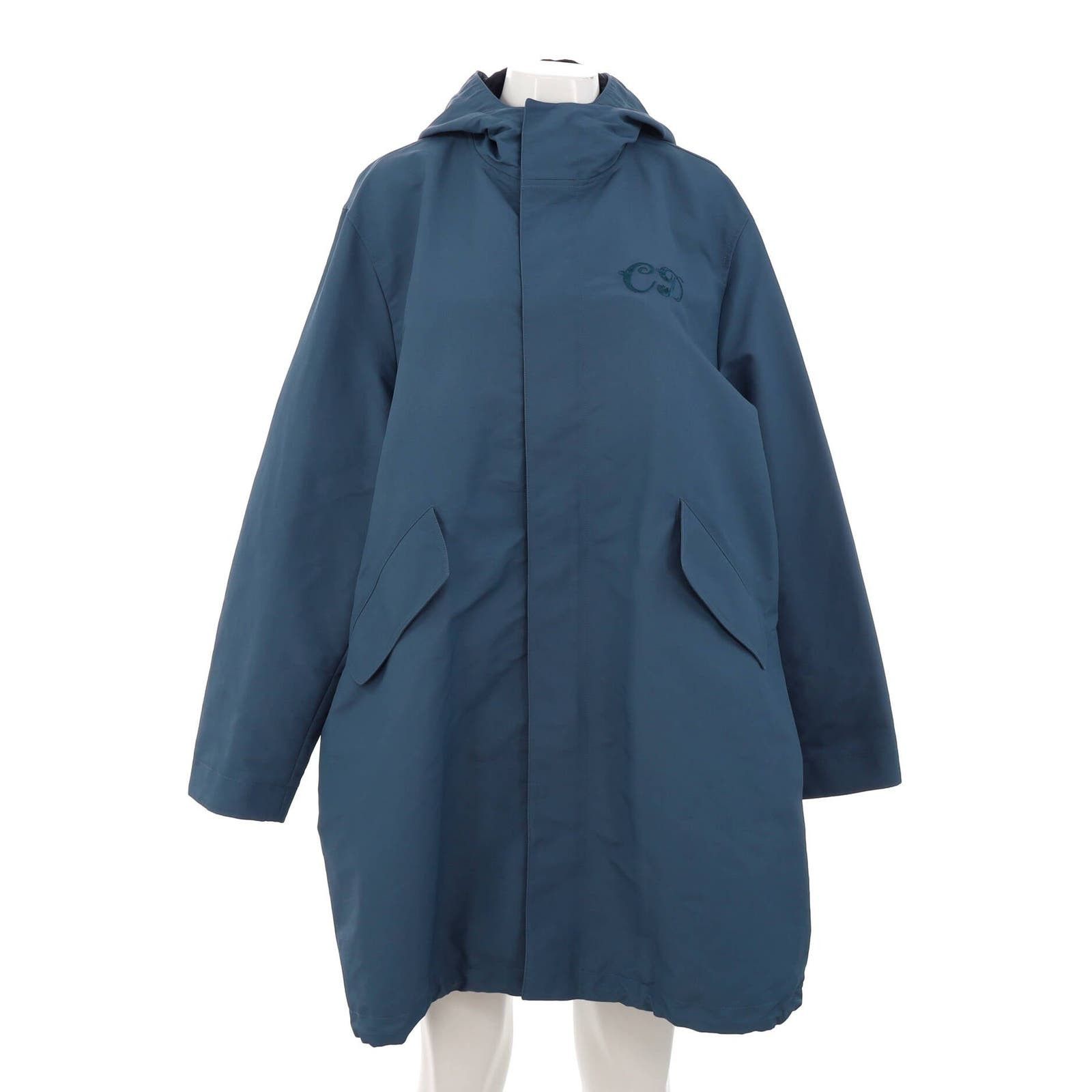 image of X Kenny Scharf Men's Hooded Parka Embroidered Polyamide in Blue (Size Large)