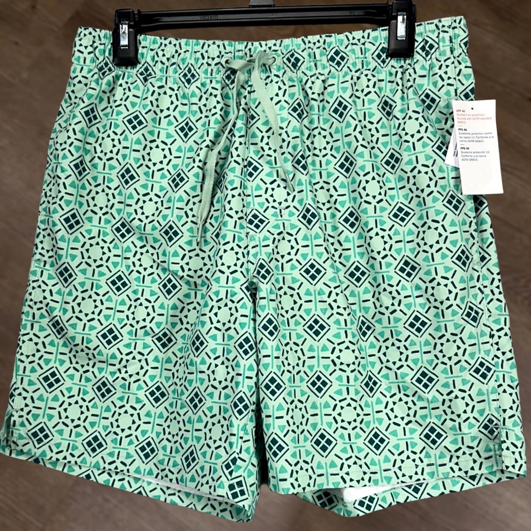 Old Navy Old Navy Men Swim Trunks Small Green Geometric Lined Drawstring Board Shorts NEW Size US 29 - 1 Thumbnail