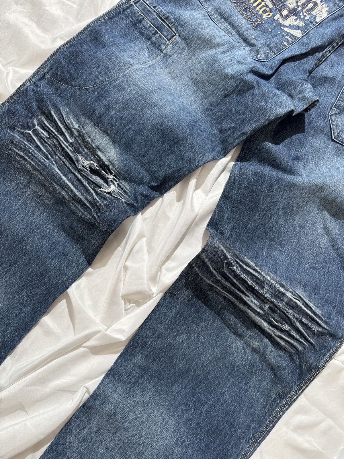 20471120 Southpole Vibe Vintage Y2K Distressed Wide Jeans Size US 30 / EU 46 - 9 Thumbnail