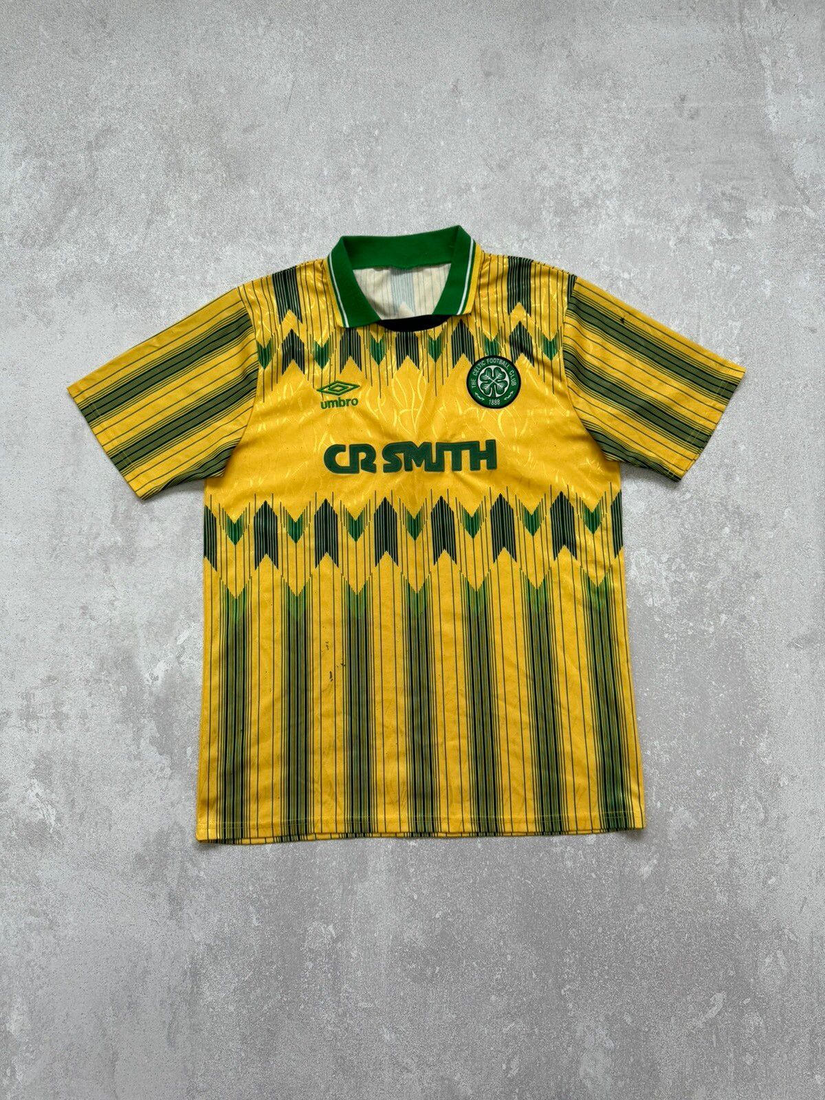 Pre-owned Soccer Jersey X Umbro Fc Celtic 1989/1991 Soccer Football Shirt Jersey In Yellow