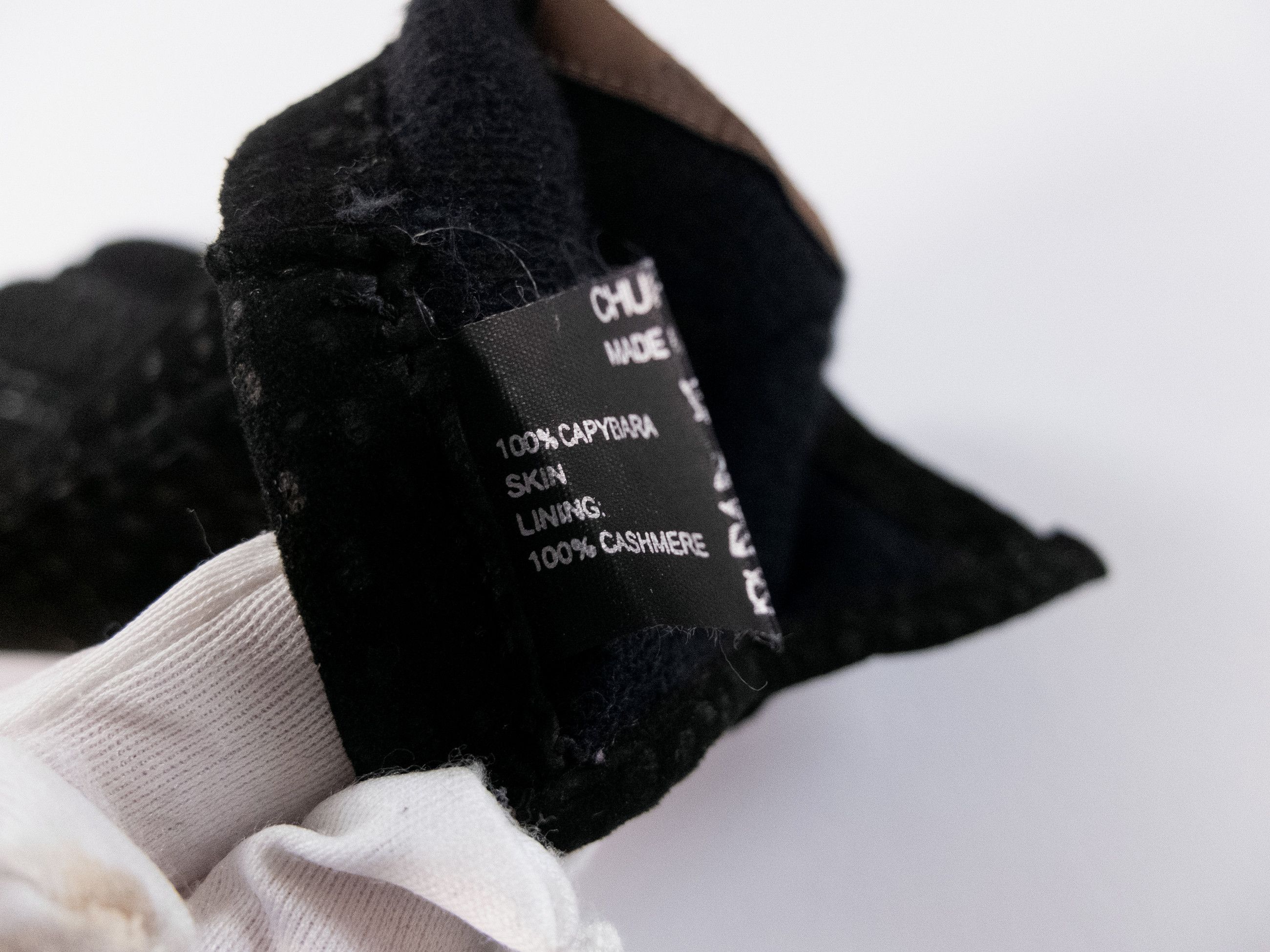 Church's CHURCH'S black cashmere lined capybara leather gloves Size ONE SIZE - 9 Thumbnail