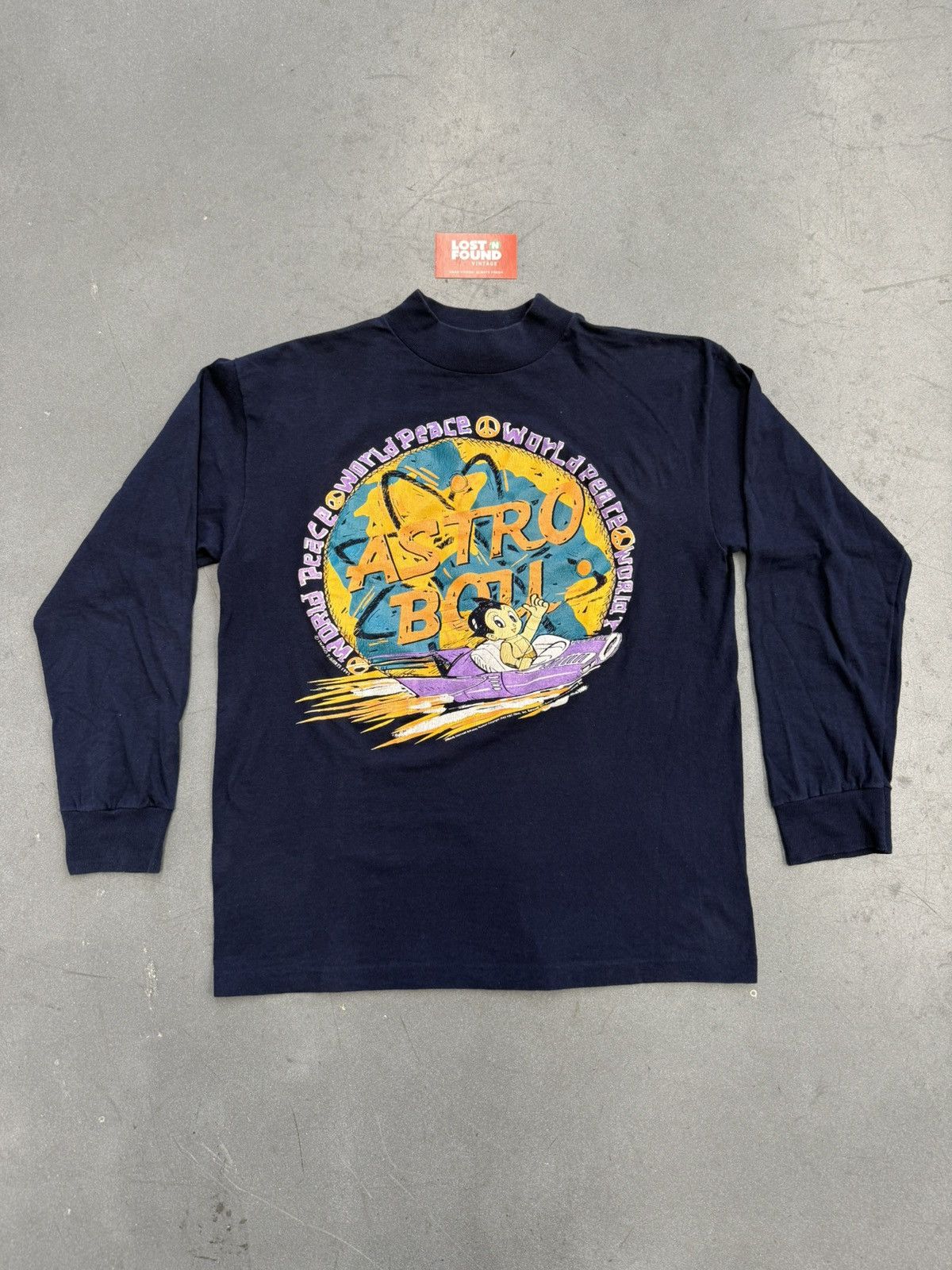 Vintage 1993 Vintage Astro Boy Anime World Peace Long Sleeve Tee Size US M / EU 48-50 / 2 - 1 Thumbnail