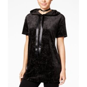 Other Gypsies & Moondust Juniors' Burnout Velvet Hooded Tunic, Bl Size XS / US 0-2 / IT 36-38 - 2 Thumbnail