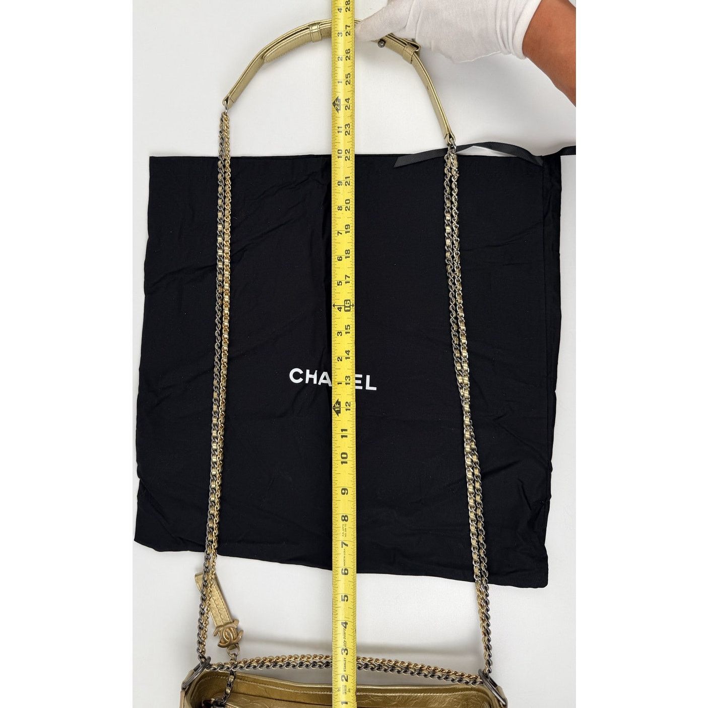 Chanel Chanel Gabrielle Gold Aged Calfskin Large Leather Handbag Size ONE SIZE - 13 Thumbnail