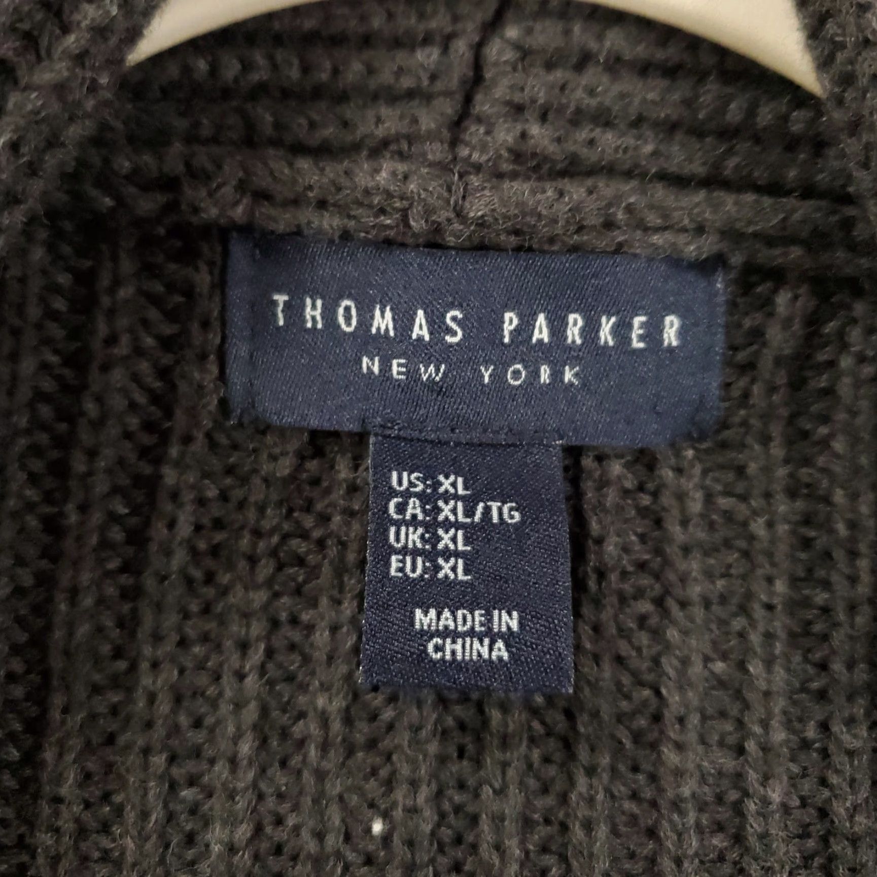 Vintage Thomas Parker Mens Cardigan Sweater XL Gray Button Up Knit Slim Regular Fit Size US XL / EU 56 / 4 - 3 Thumbnail