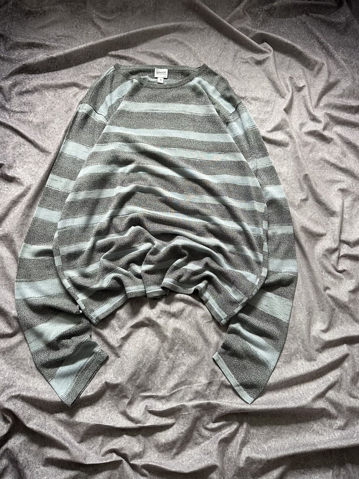 Armani Collezioni Armani Collezioni Mens Gingham Sweater XL Gray Blue Size US XL / EU 56 / 4 - 2 Thumbnail