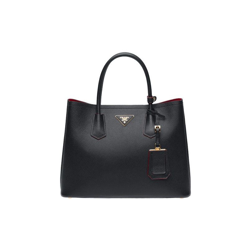 Prada Prada Saffiano Leather Handle Bag Black Size ONE SIZE - 1 Thumbnail