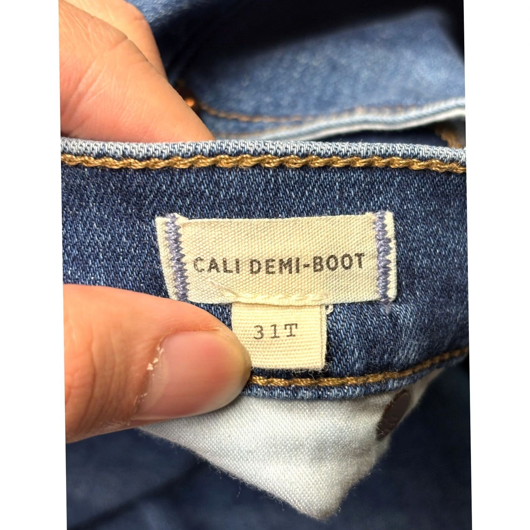 Madewell VINTAGE MADEWELL Cali Demi-Boot Jeans Blue Raw Hem Organic Cotton 31T W34 L28 NB088 Size 34" / US 12 / IT 48 - 6 Thumbnail