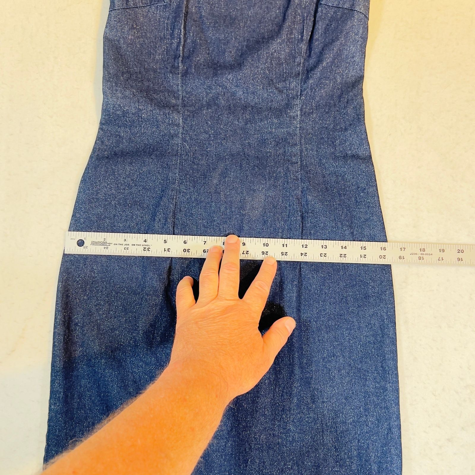 MAGGY LONDON Maggy London Denim Above the Knee Dress Woman Size 4 Sparkle Size S / US 4 / IT 40 - 8 Thumbnail