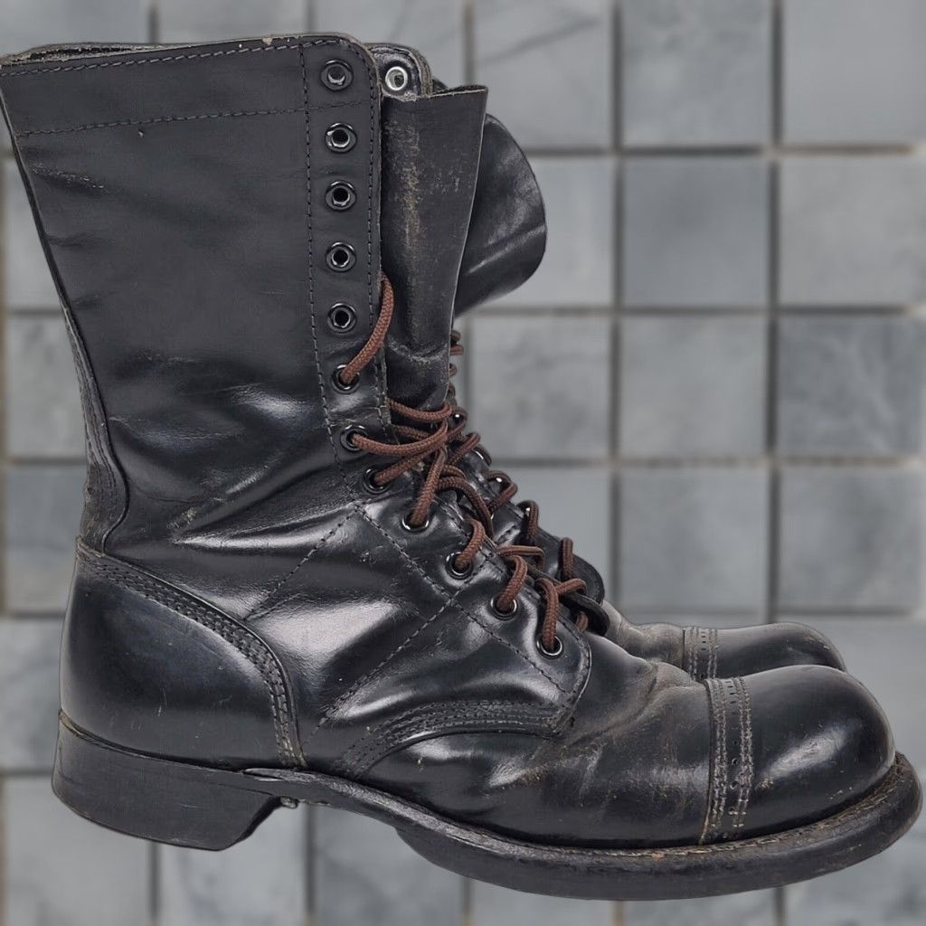 Vintage VINTAGE Corcoran Boots Mid-Calf Leather Black 10" Combat Jump 9 D Mens USA Grounded by Leather Size US 9 / EU 42 - 1 Thumbnail