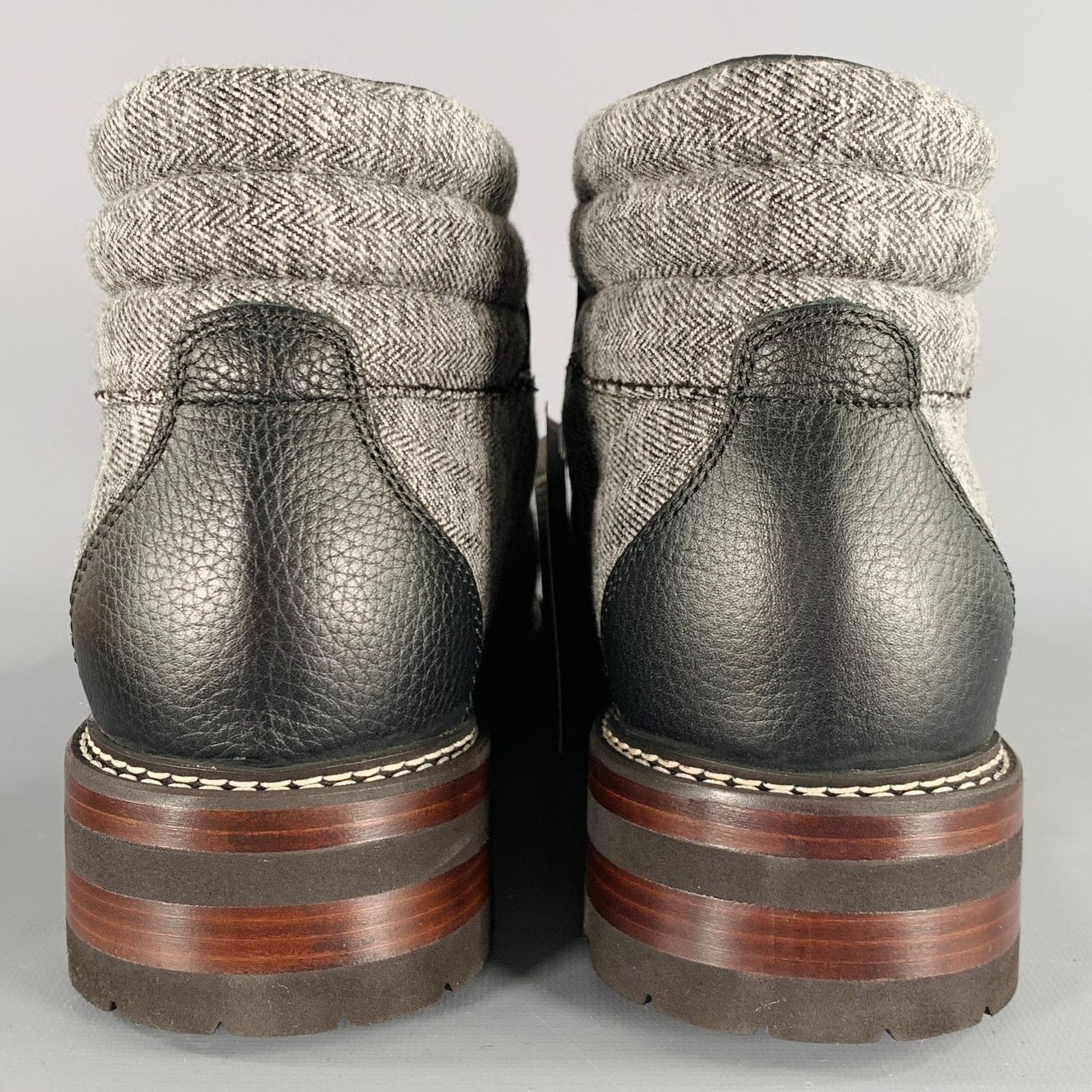 Other 10 Tom Hiker Grey Black Tweed Wool Hiking Ankle Boots Size US 10 / EU 43 - 3 Thumbnail