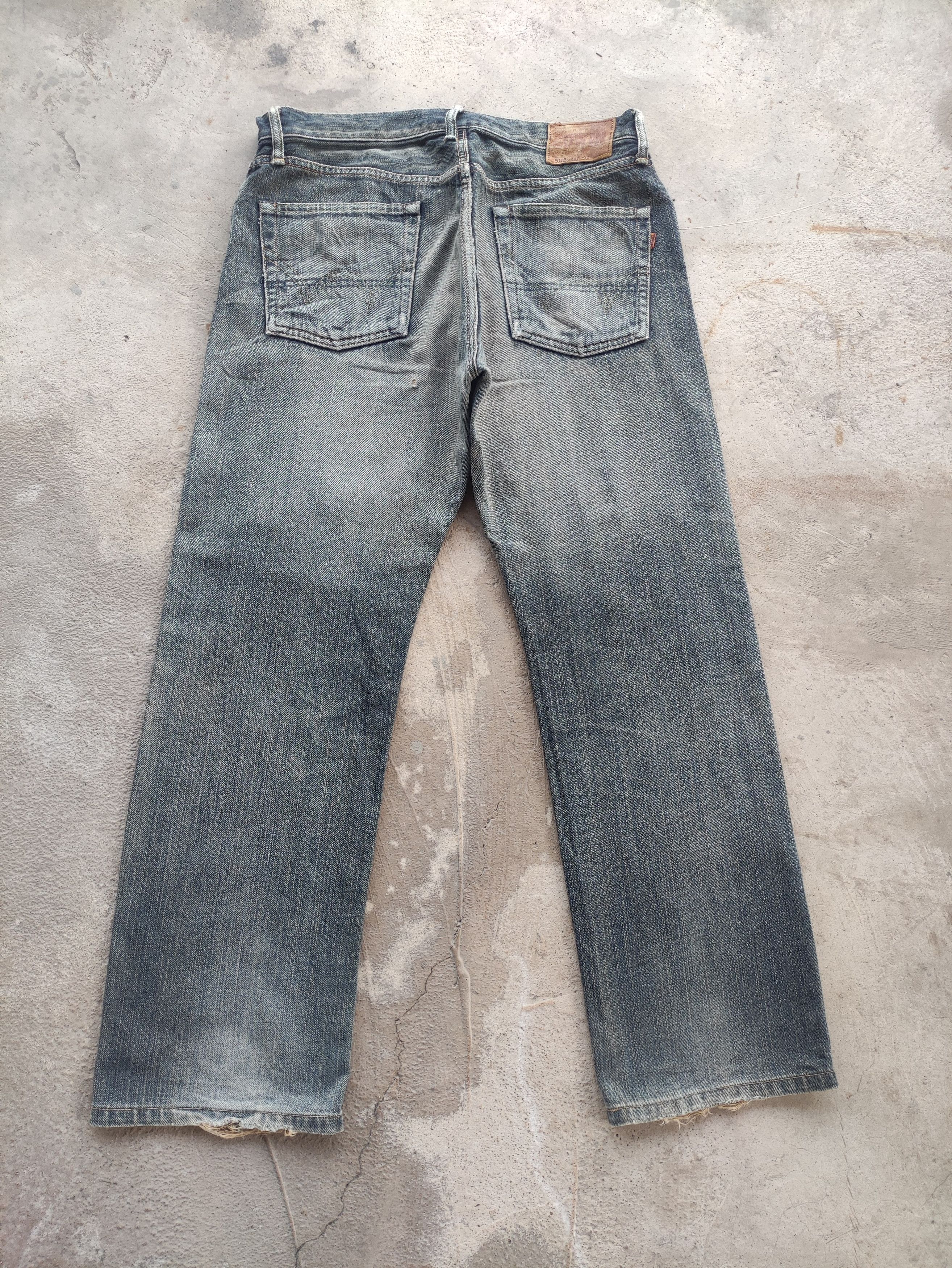 Edwin Vintage Edwin 505 Jean Rusty Jean Distressed Faded Denim Size US 35 - 9 Thumbnail