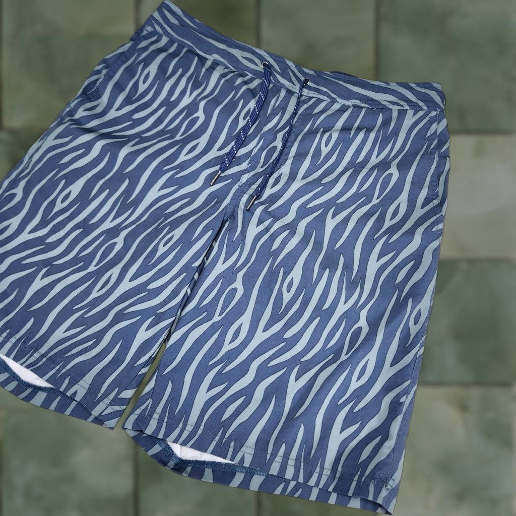Vintage Fair Harbor Ozone Shorts Men L Hybrid Lined Swim Trunks Athleisure Tiger Stripe Blue Athletic Mens Regular L Tiger Striped Sports Shorts Size US 33 - 1 Thumbnail
