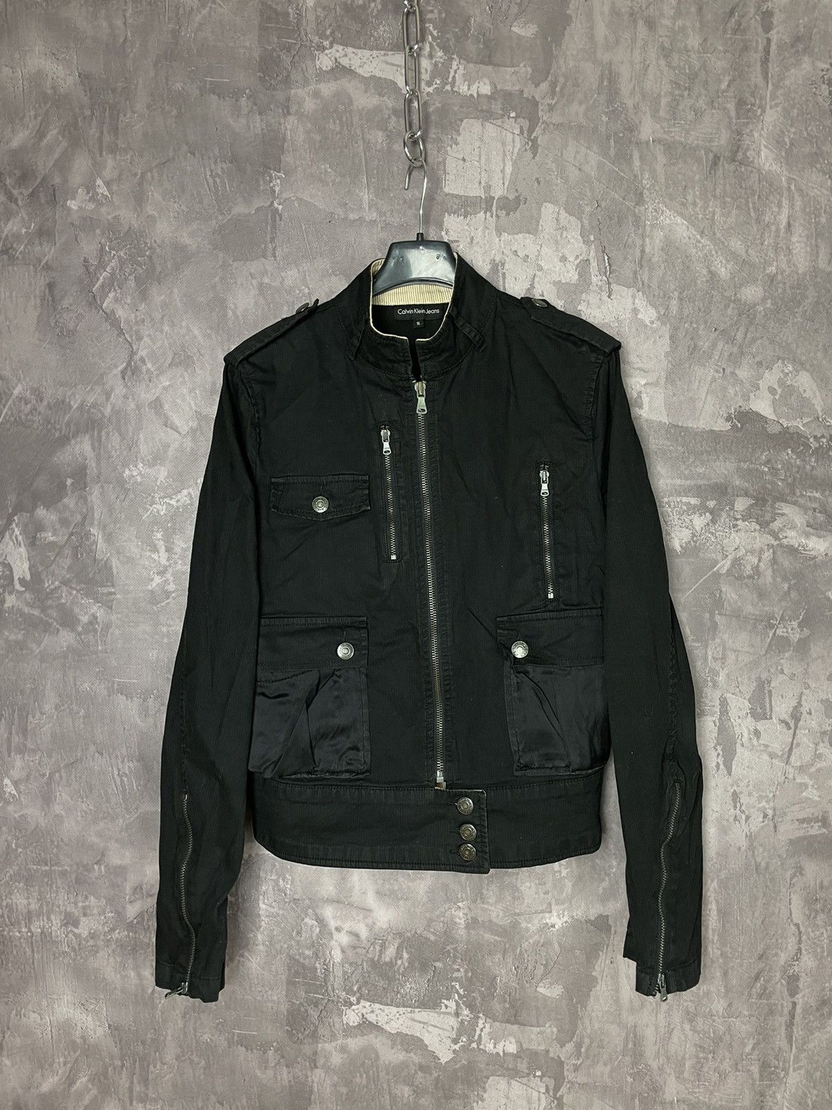 Calvin Klein × Vintage RARE Vintage Calvin Klein Jeans Nylon Track Bomber Jacket Size S / US 4 / IT 40 - 1 Thumbnail