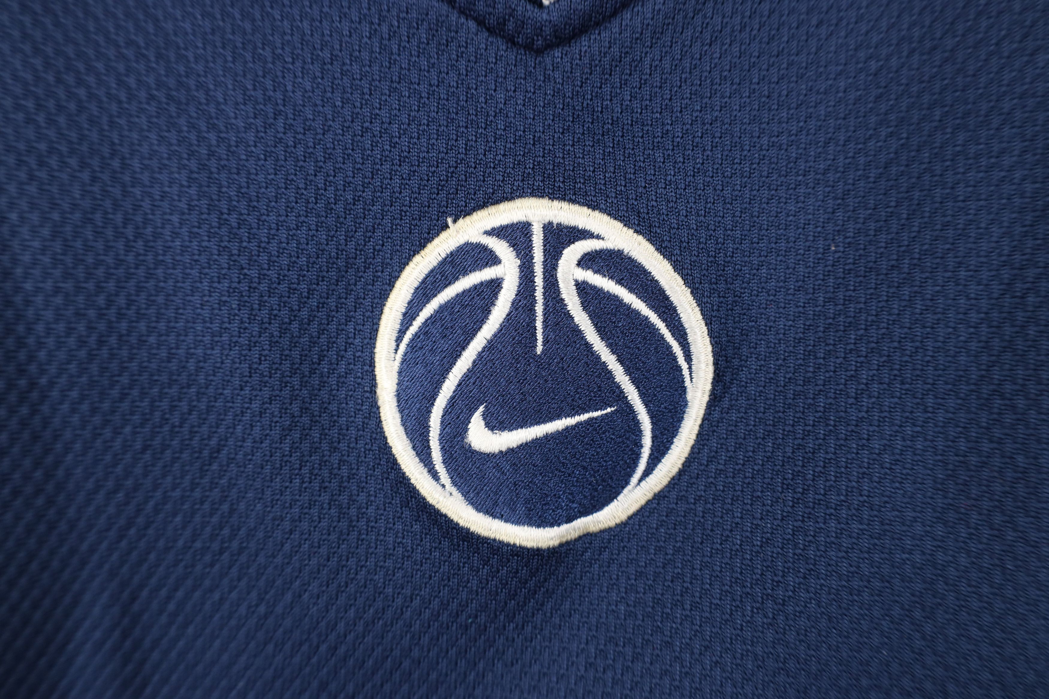 Nike Vintage 90s Nike Cetner Swoosh Knit Basketball Jersey Blue Size US XL / EU 56 / 4 - 4 Thumbnail