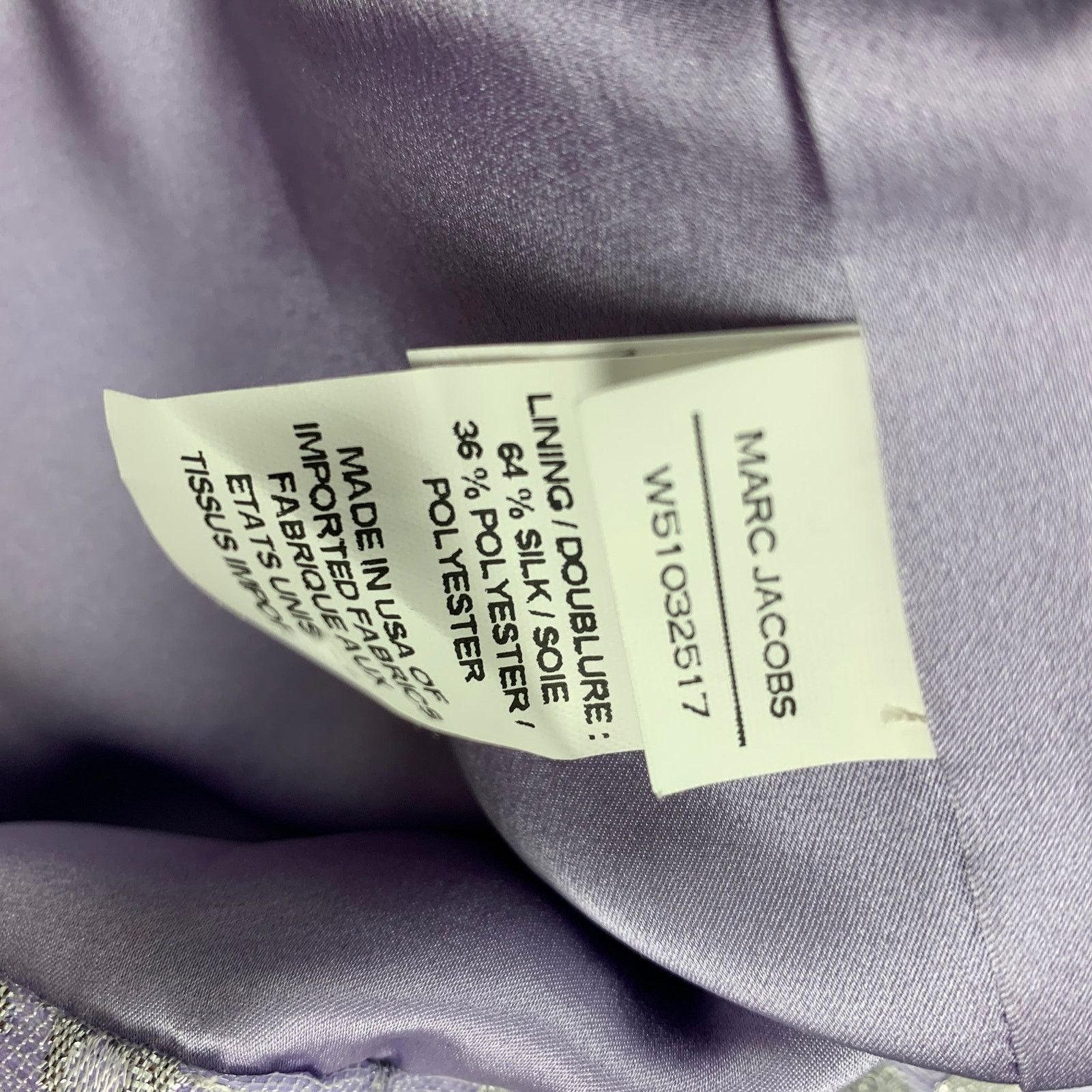 Marc Jacobs Size 6 Lavender & Silver Acetate Blend Jacquard Sheath Dress Size M / US 6-8 / IT 42-44 - 5 Thumbnail