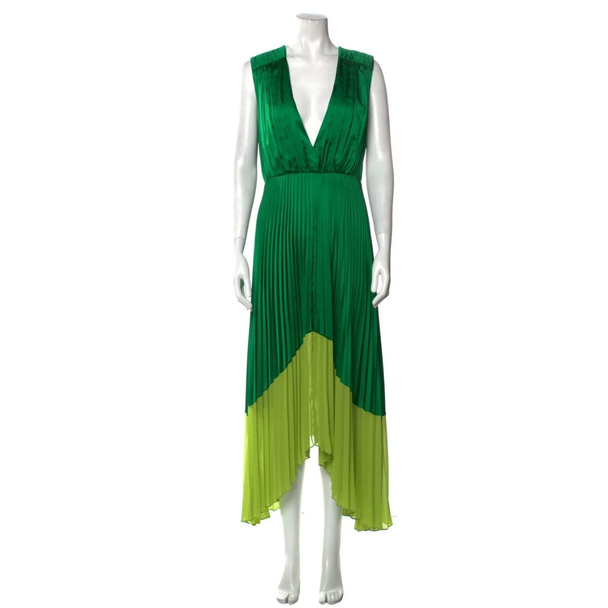 Amur AMUR Amelia V-Neck Green Long Dress sz 10 Size L / US 10 / IT 46 - 3 Thumbnail