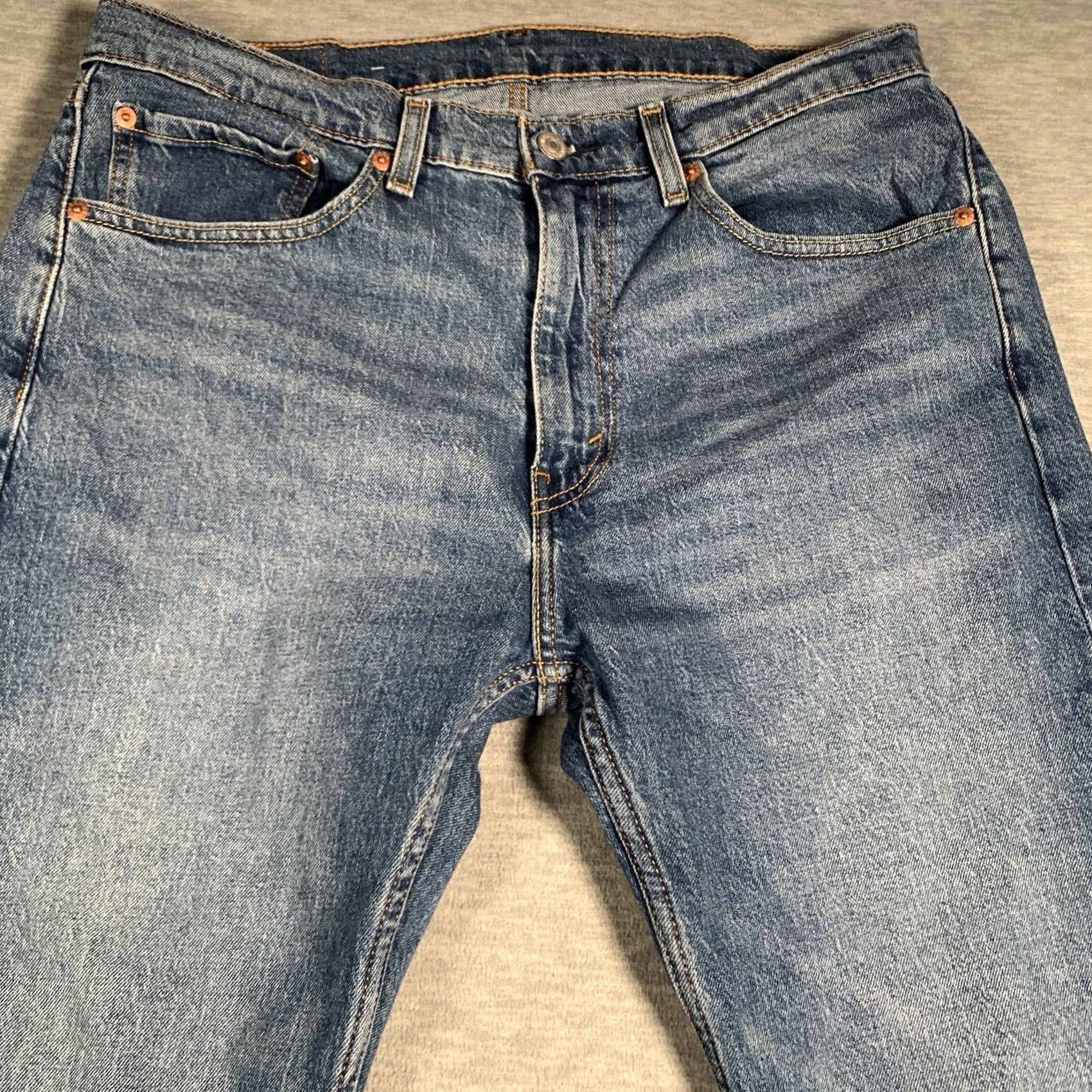 Levi's Levis 505 Jeans Blue Denim Straight Leg Classic Fit Casual Pants Mens 34x30 Size US 34 / EU 50 - 5 Thumbnail