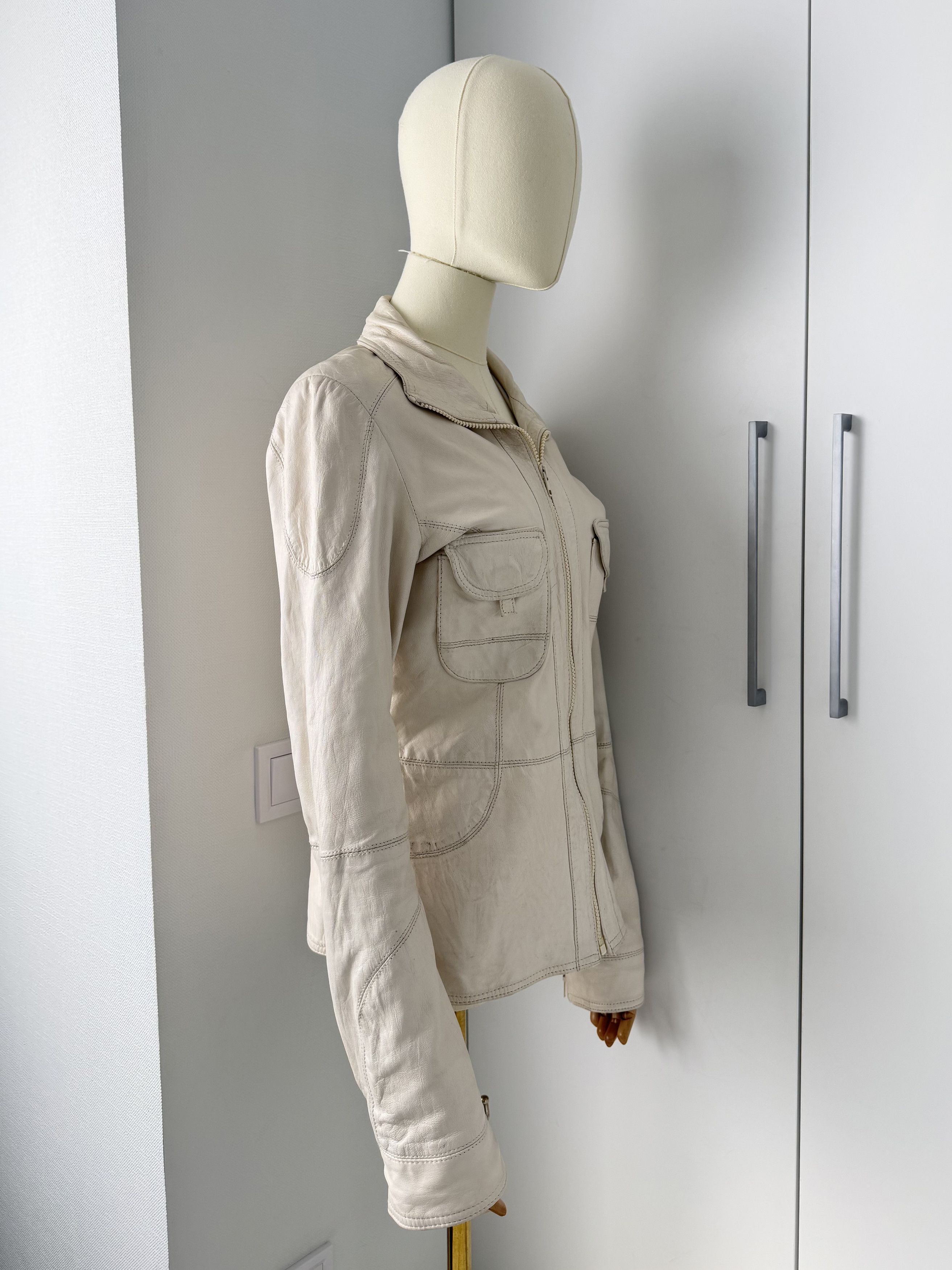Genuine Leather Leather Jacket Women Zip Utility Fitted Pocket Y2K Size M Size M / US 6-8 / IT 42-44 - 2 Thumbnail