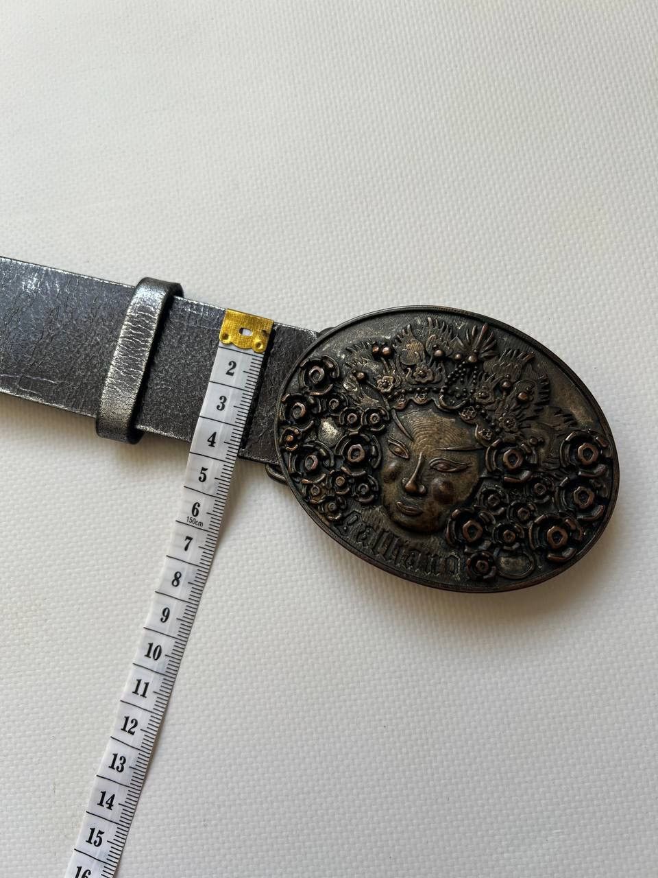 John Galliano Vintage Galliano leather belt gothic punk big Face buckle Size ONE SIZE - 7 Thumbnail