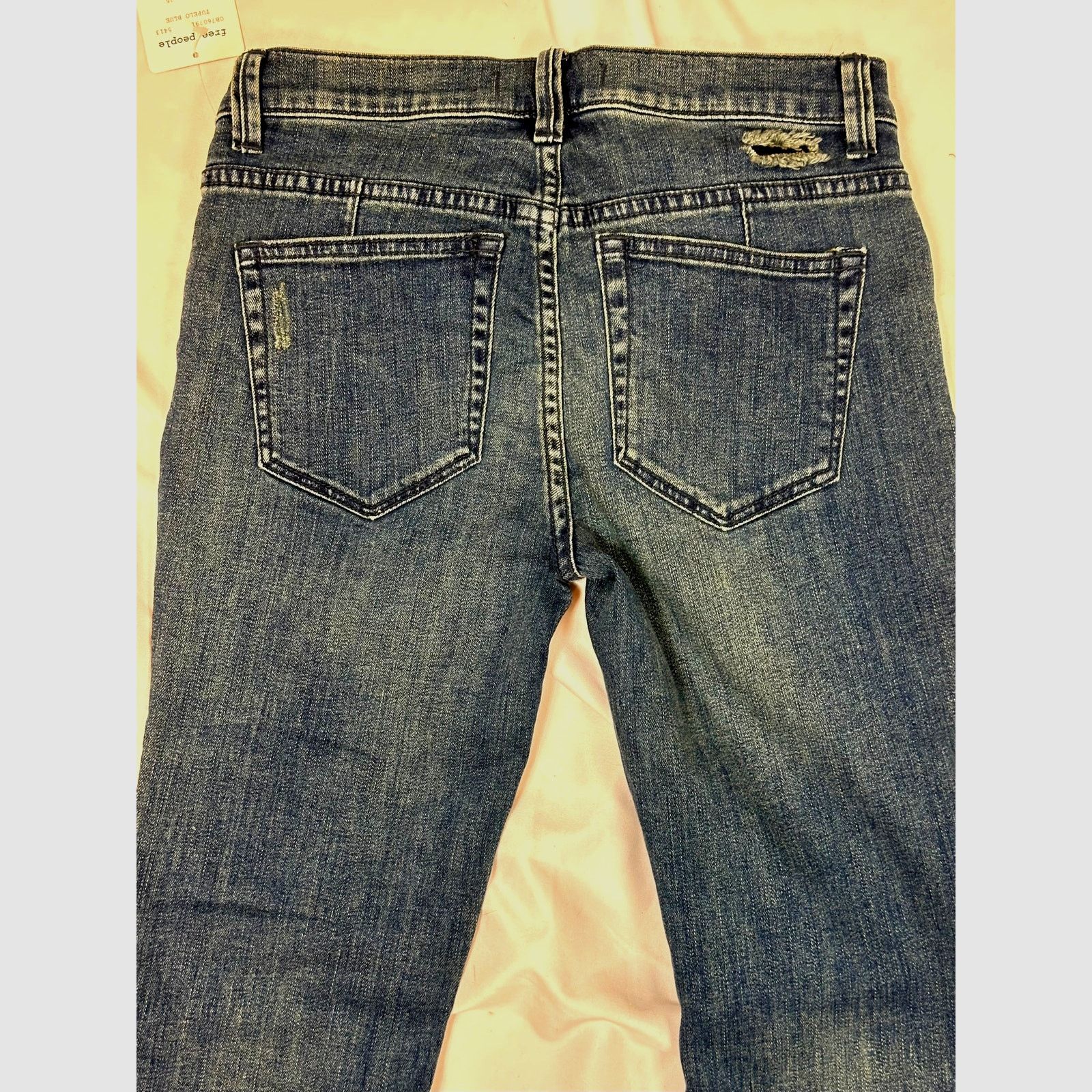 Free People Free People Fishnet-Inlet Skinny Jeans Tupelo Blue 25 Size 25" / US 0 / IT 36 - 17 Thumbnail