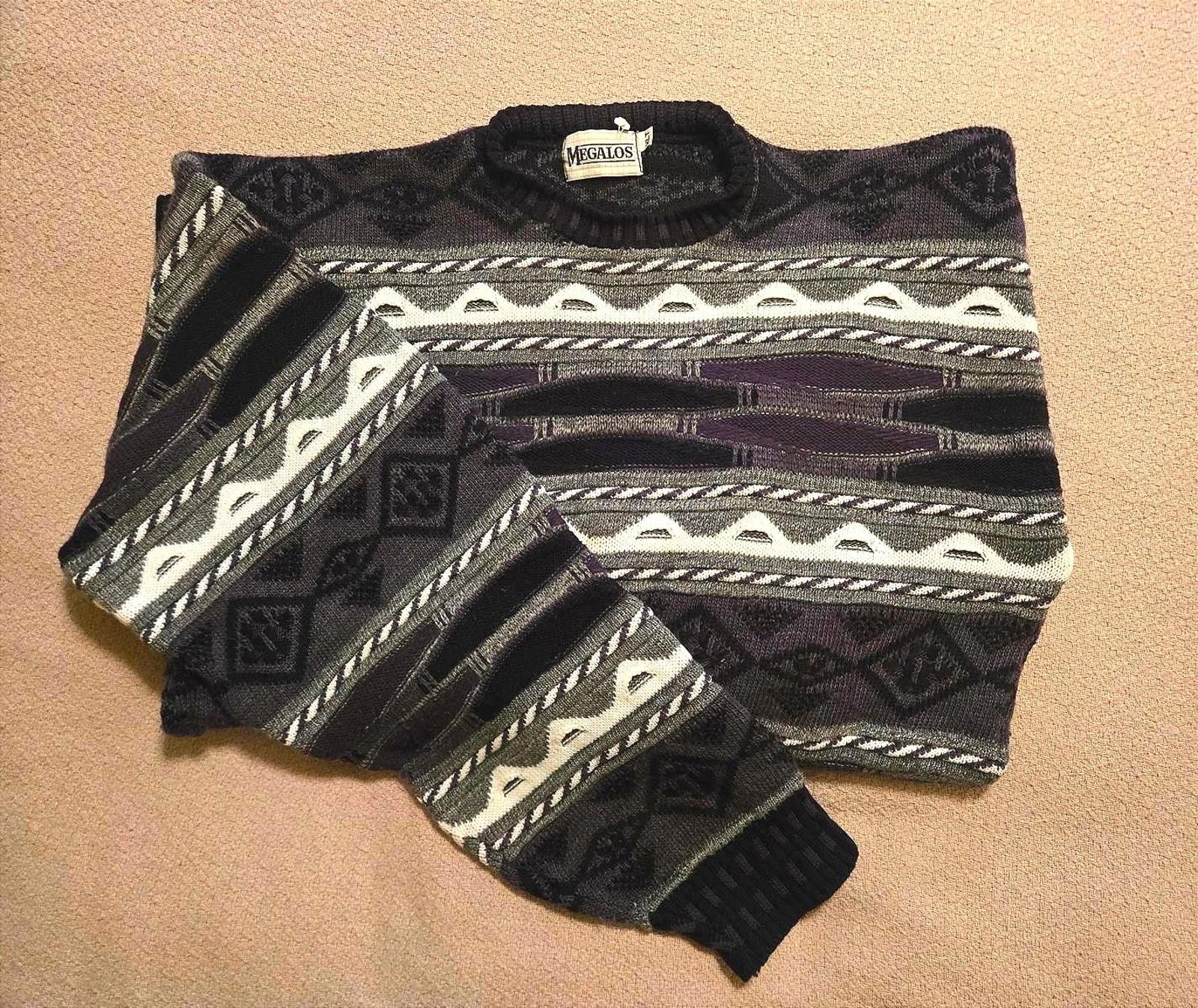 Megalos XLT Vintage Pattern Knit Sweater